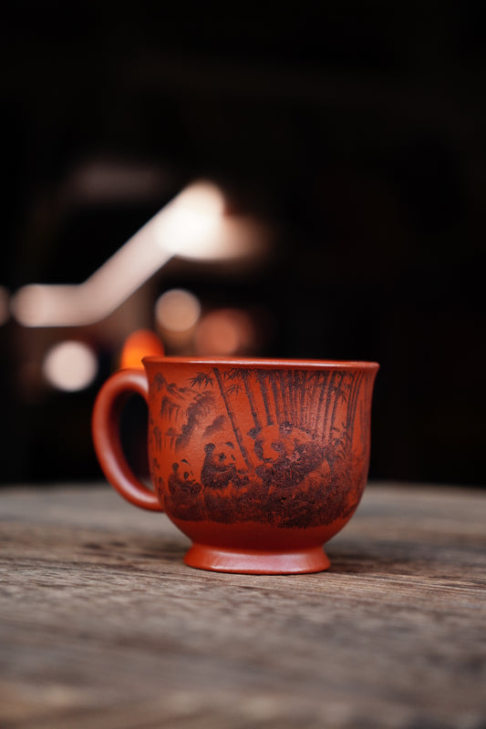 Antique-Style Zisha Teacup - Unglazed, Natural Clay Patina, Improves Tea Flavor