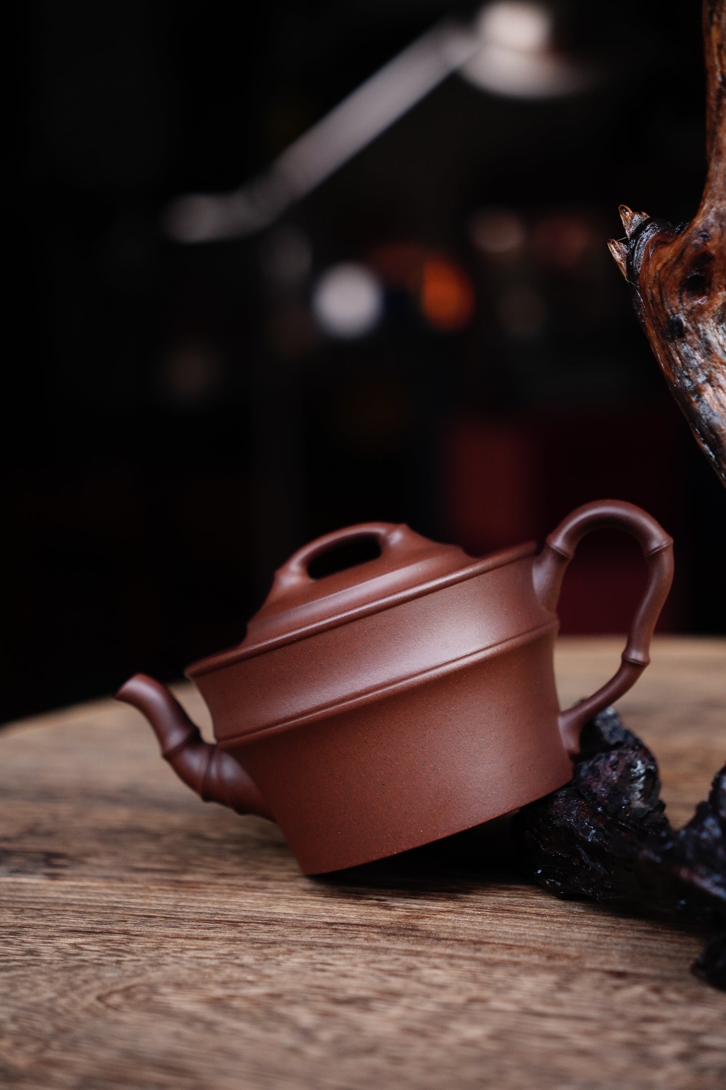 Handcrafted Bamboo Ceramic Bowl Teapot — Zen-inspired Tea Ceremony Set, Eco-Friendly Artisan Pottery for Japanese Chinese Tea Lovers 220ml