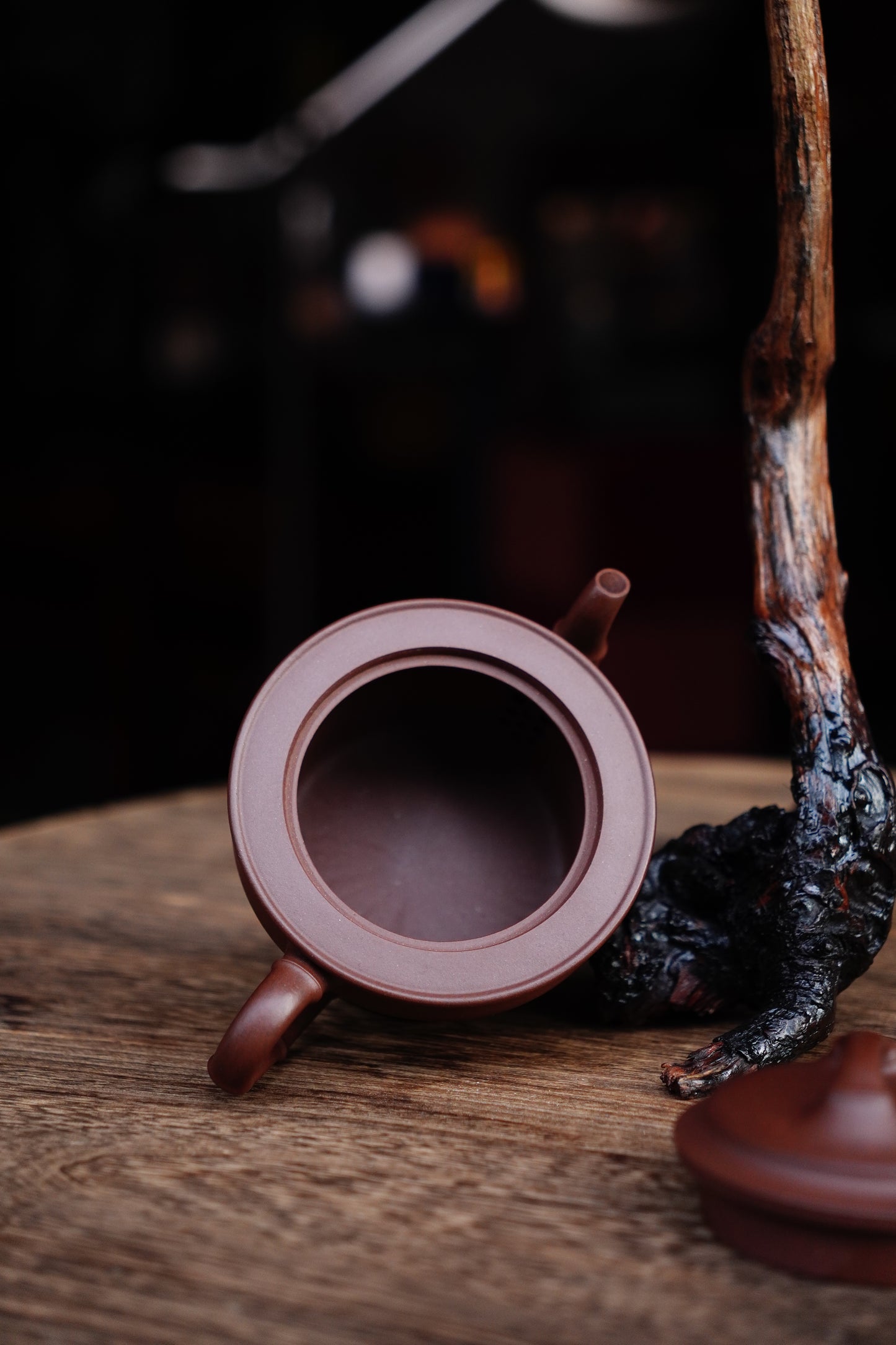 Handcrafted Bamboo Ceramic Bowl Teapot — Zen-inspired Tea Ceremony Set, Eco-Friendly Artisan Pottery for Japanese Chinese Tea Lovers 220ml
