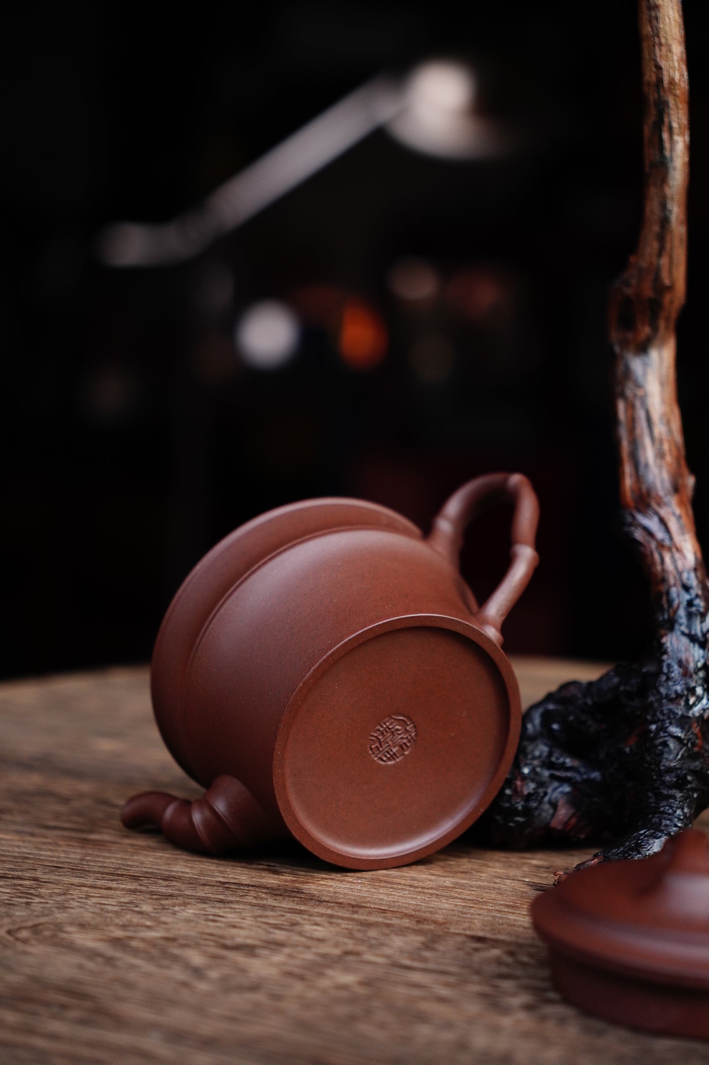 Handcrafted Bamboo Ceramic Bowl Teapot — Zen-inspired Tea Ceremony Set, Eco-Friendly Artisan Pottery for Japanese Chinese Tea Lovers 220ml