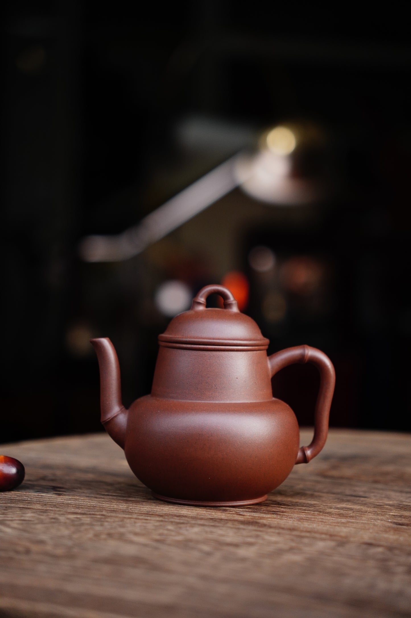 Handcrafted Buddha Belly Bamboo Yixing Teapot - Natural Zisha Clay, Chinese Tea Ceremony Artistry, Collectible Zen Gift 220ML