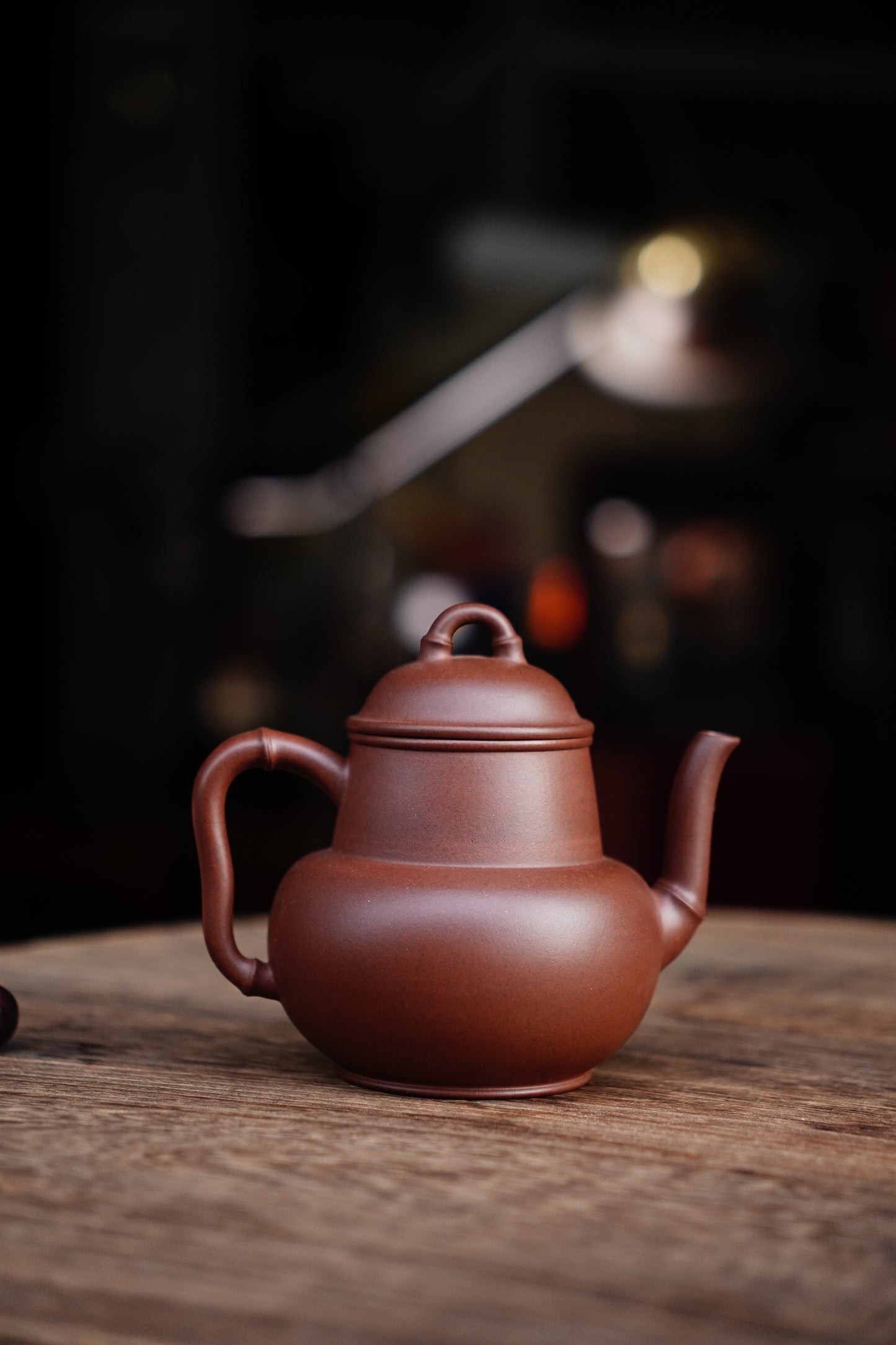 Handcrafted Buddha Belly Bamboo Yixing Teapot - Natural Zisha Clay, Chinese Tea Ceremony Artistry, Collectible Zen Gift 220ML
