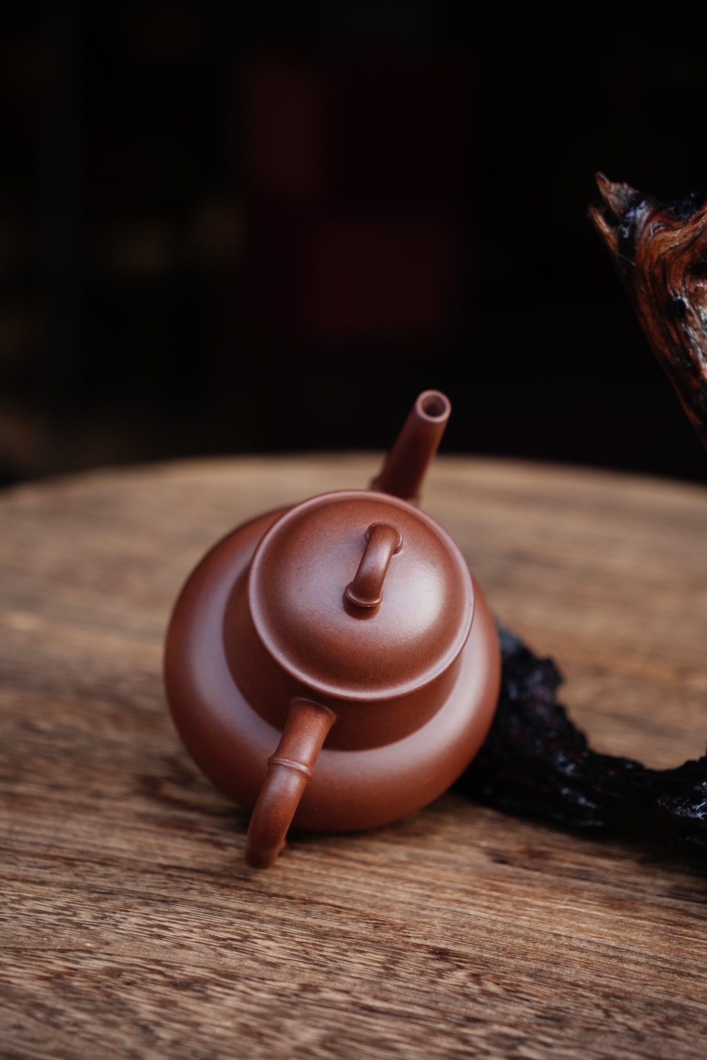 Handcrafted Buddha Belly Bamboo Yixing Teapot - Natural Zisha Clay, Chinese Tea Ceremony Artistry, Collectible Zen Gift 220ML