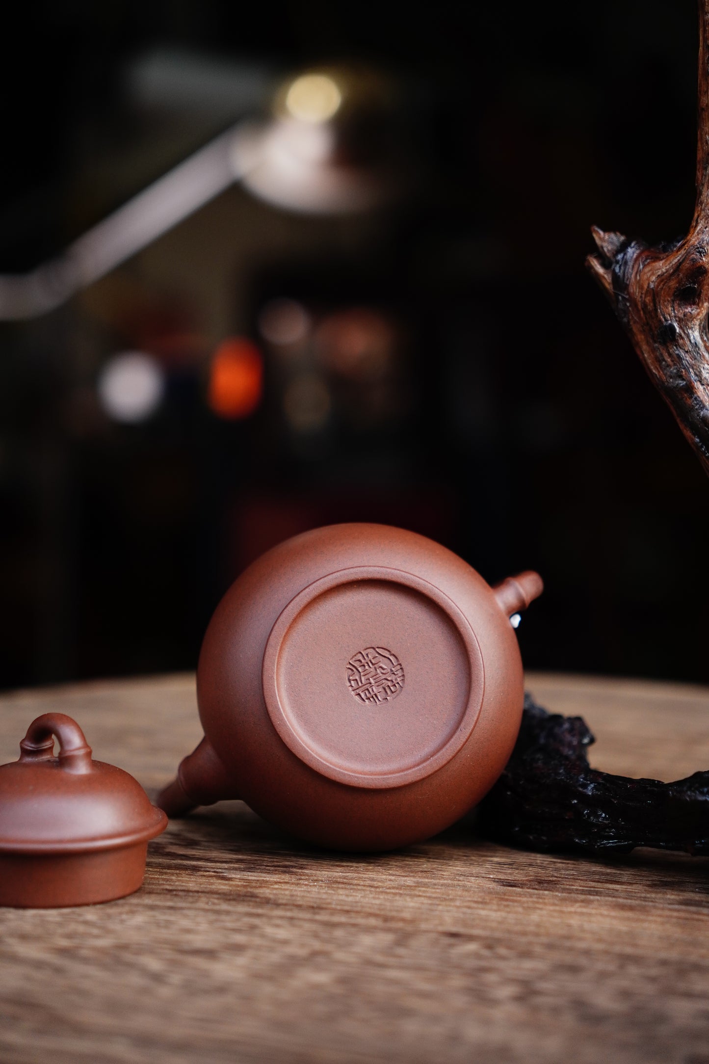 Handcrafted Buddha Belly Bamboo Yixing Teapot - Natural Zisha Clay, Chinese Tea Ceremony Artistry, Collectible Zen Gift 220ML