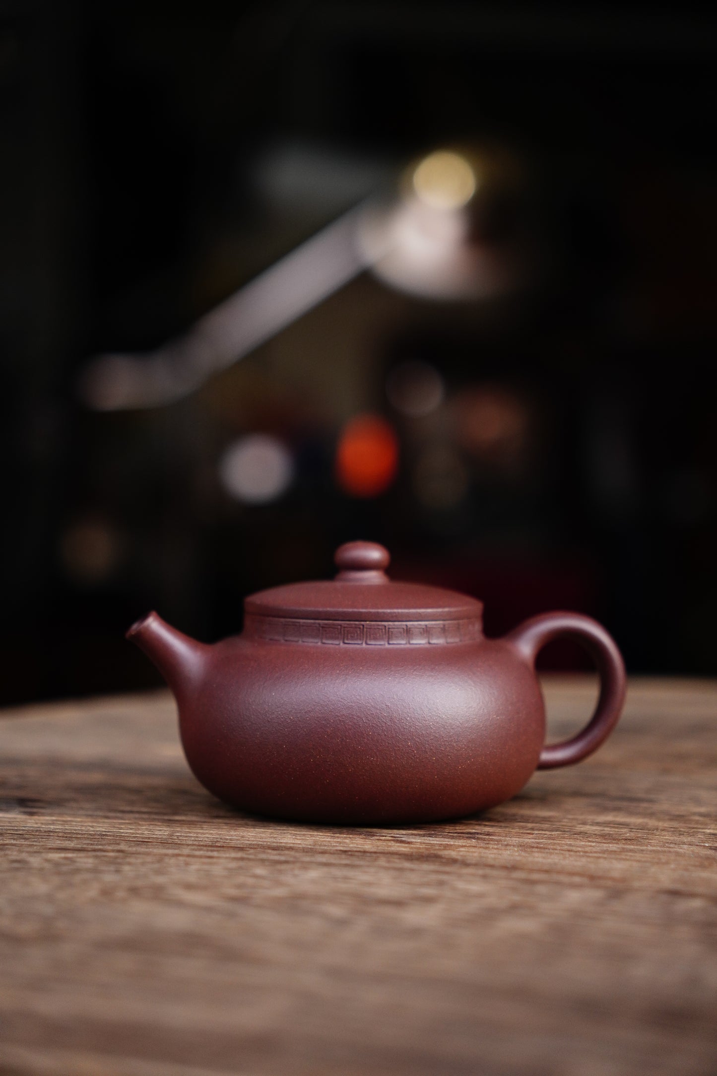 Handmade purple clay pingan teapot 170ml