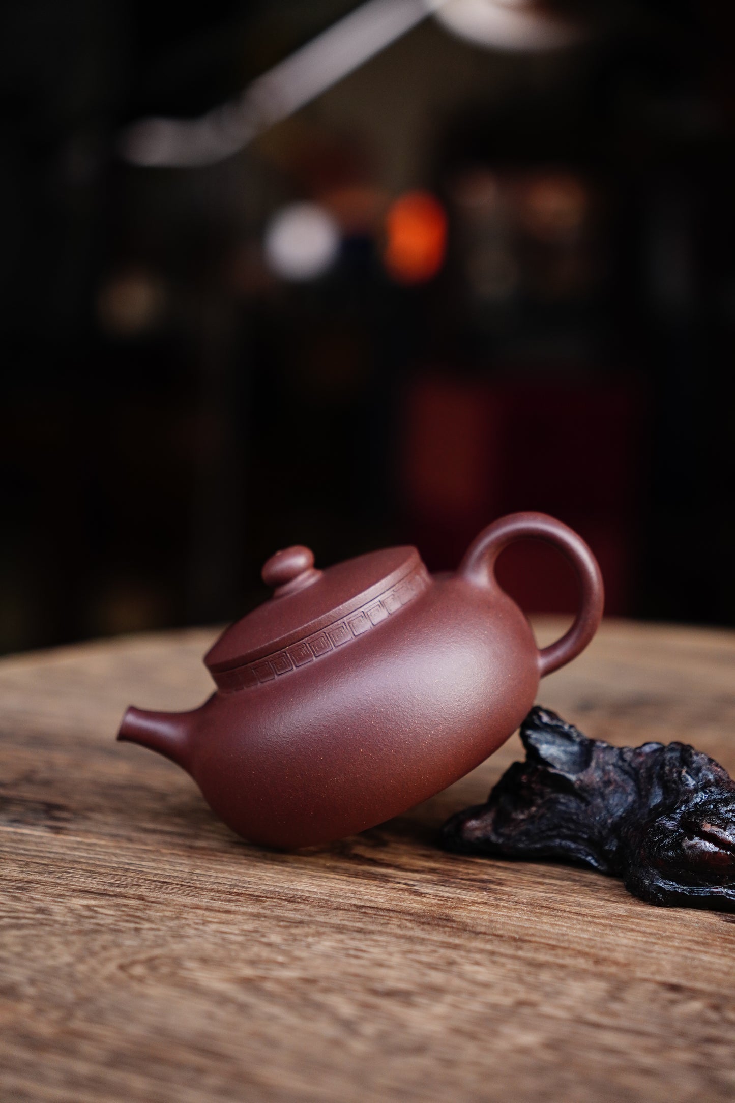 Handmade purple clay pingan teapot 170ml