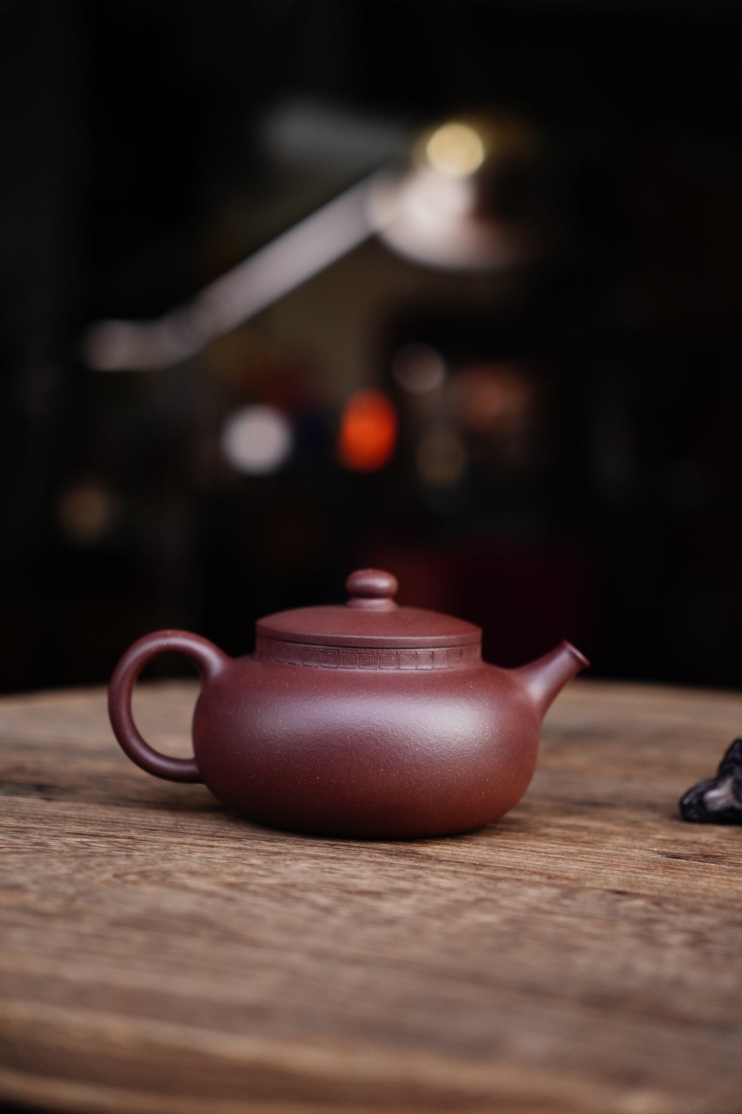 Handmade purple clay pingan teapot 170ml