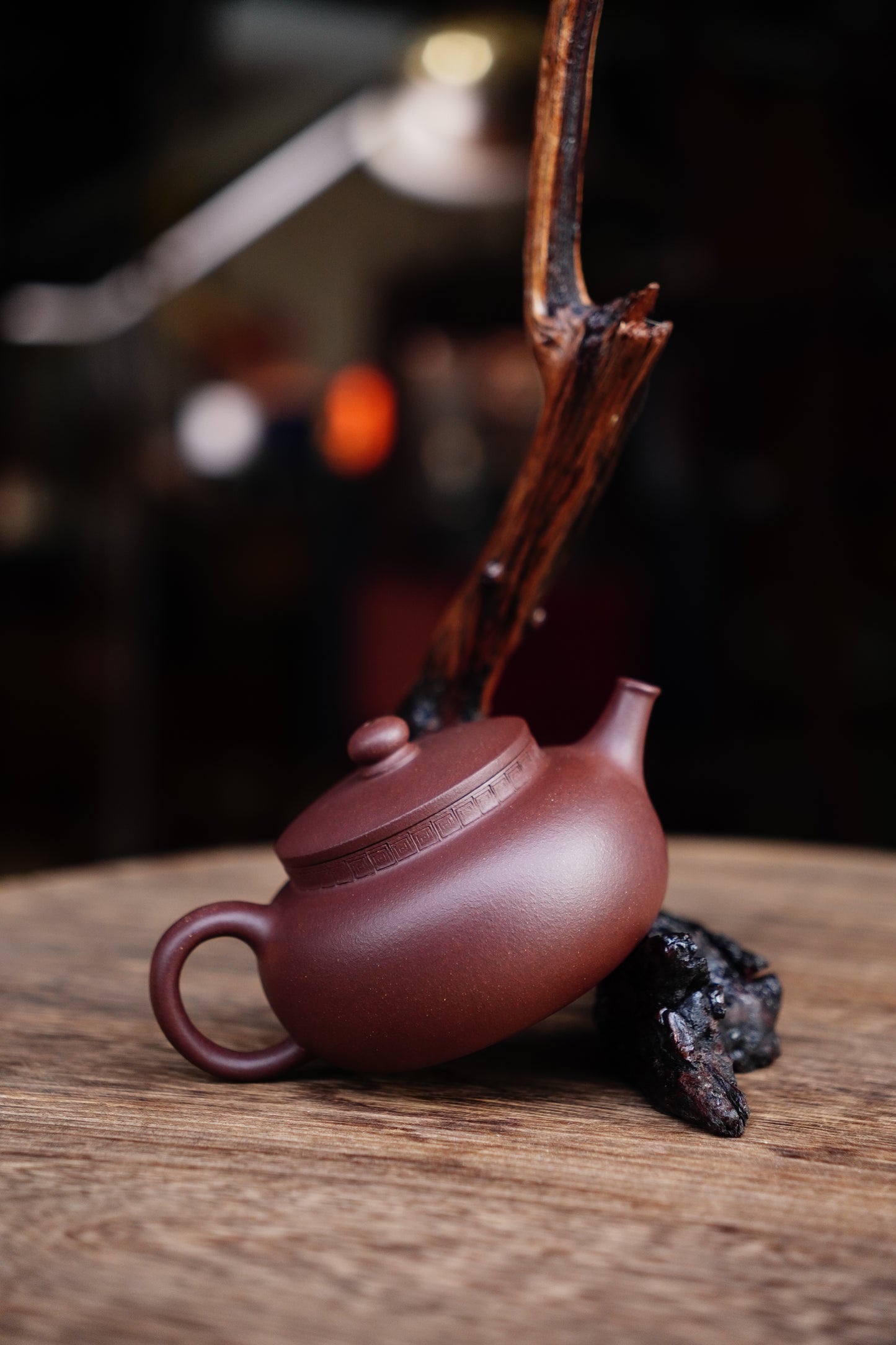 Handmade purple clay pingan teapot 170ml