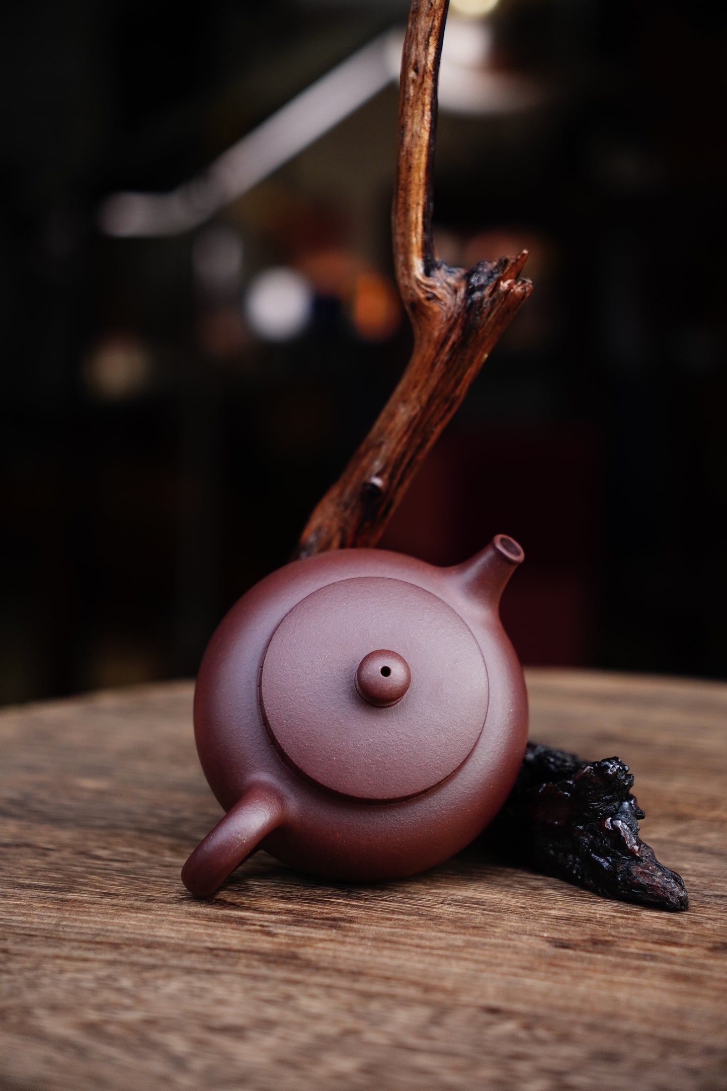 Handmade purple clay pingan teapot 170ml