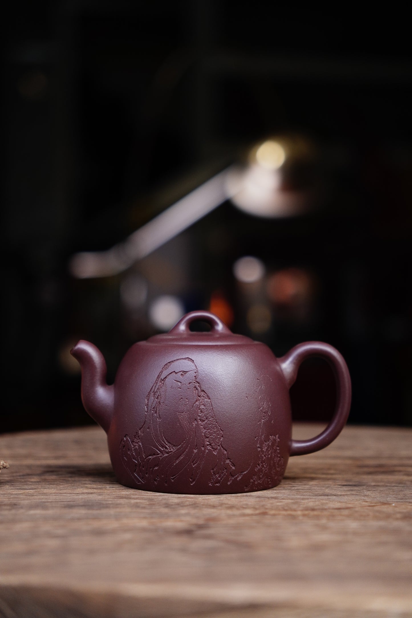 Full Handmade Handuo teapot purple clay 310ml