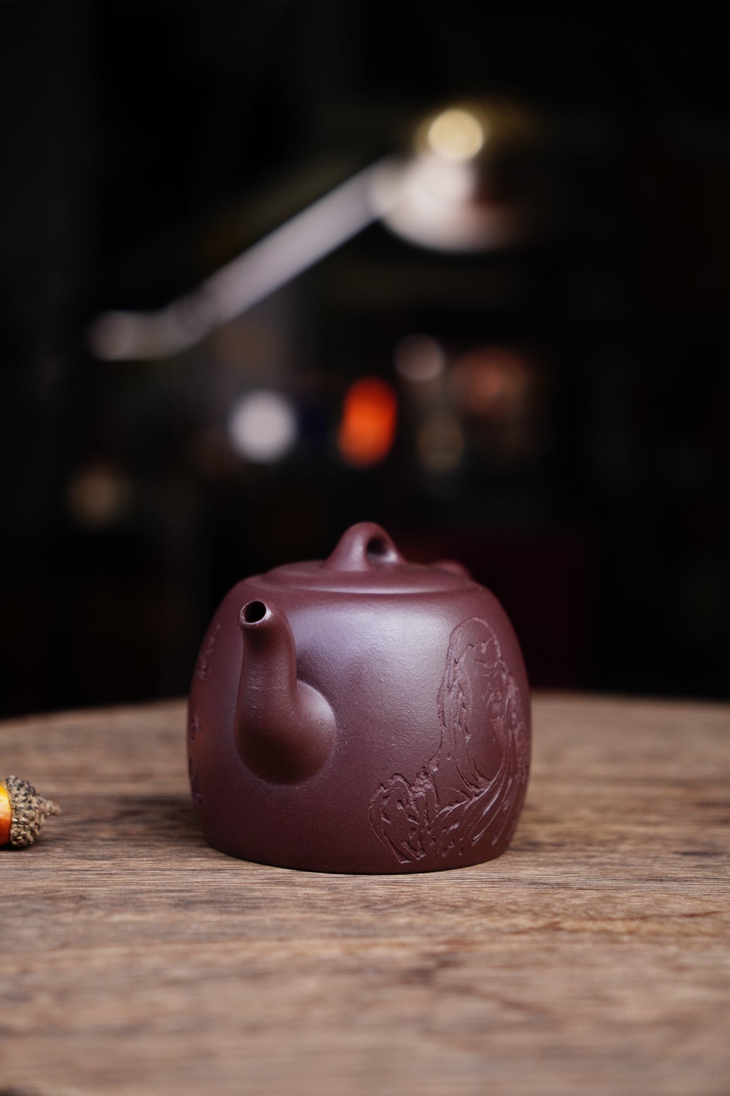 Full Handmade Handuo teapot purple clay 310ml