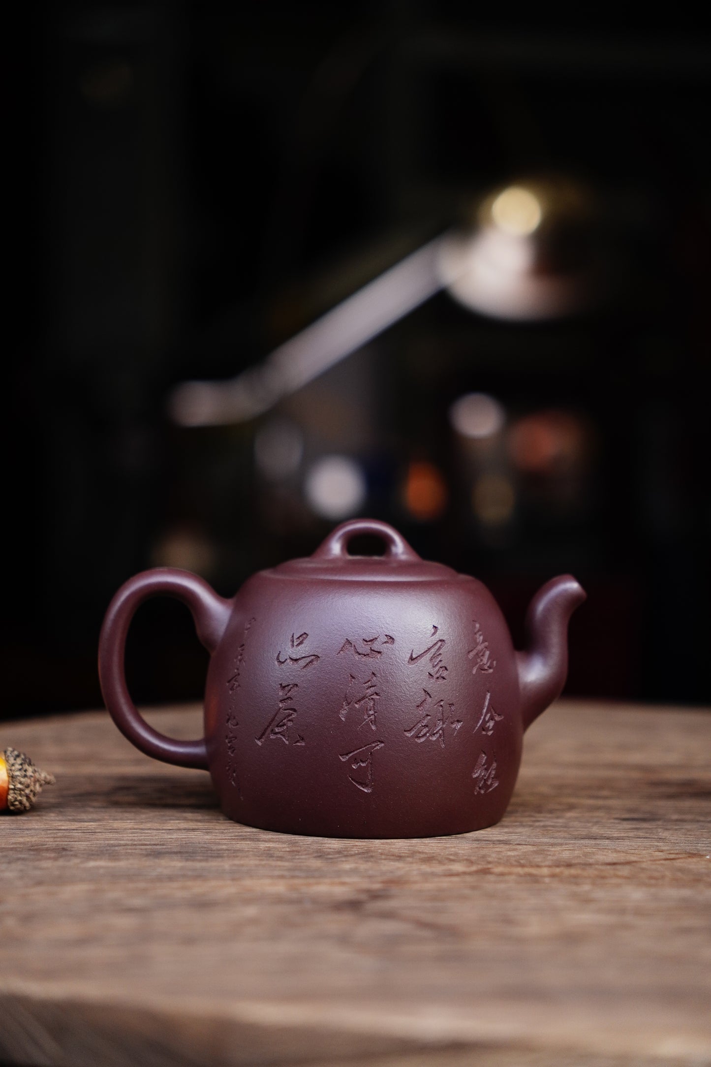Full Handmade Handuo teapot purple clay 310ml