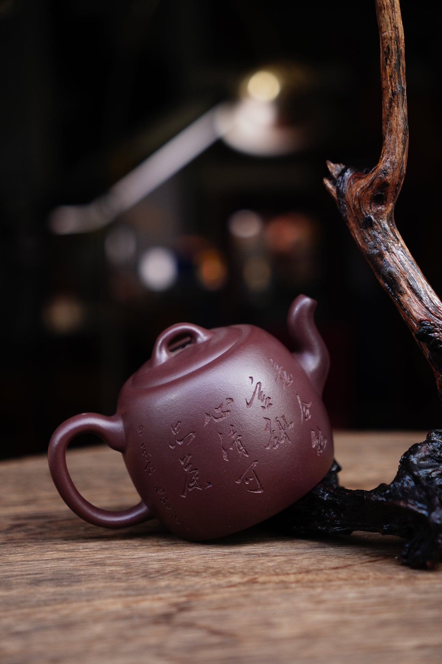 Full Handmade Handuo teapot purple clay 310ml