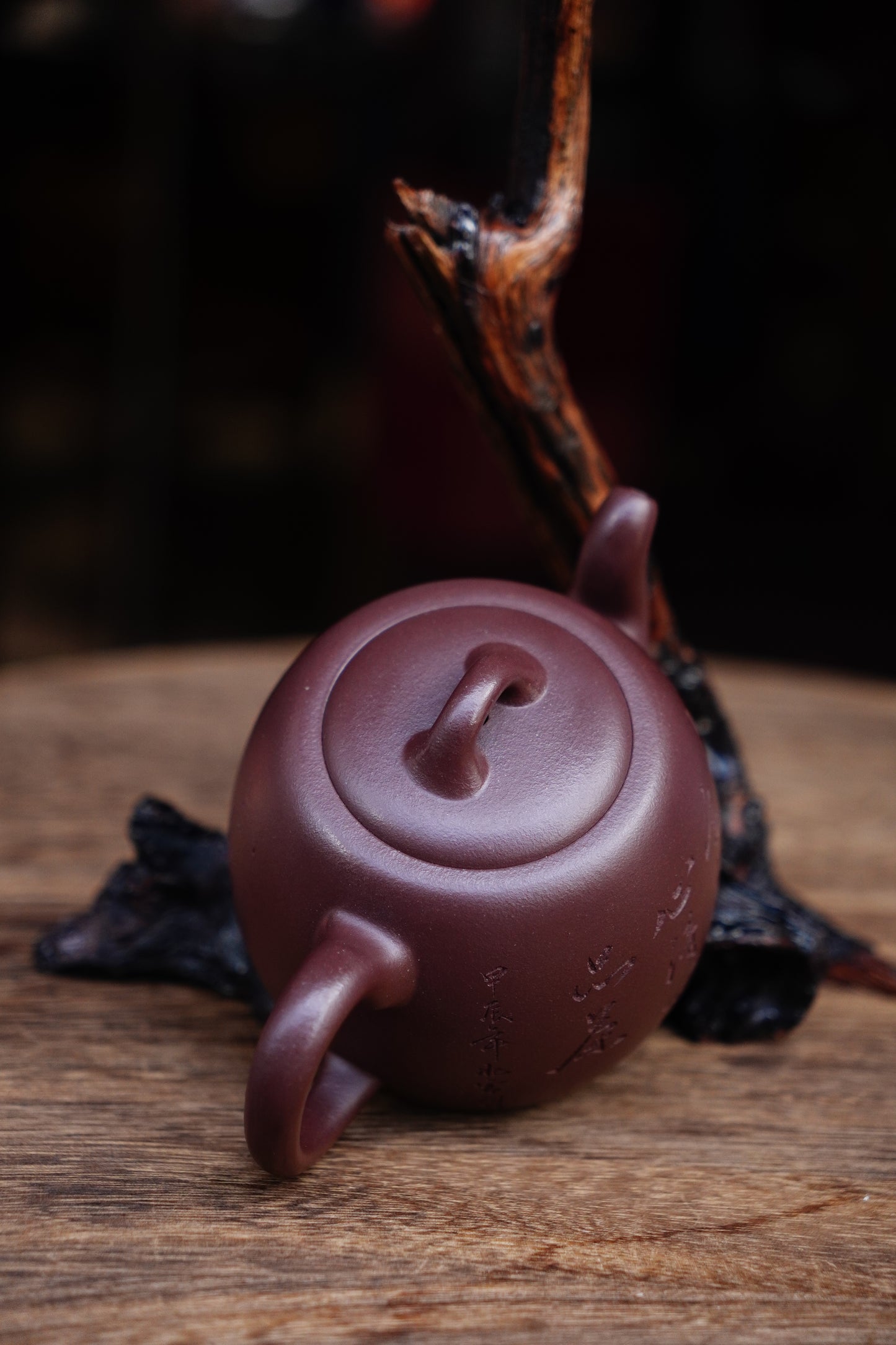Full Handmade Handuo teapot purple clay 310ml