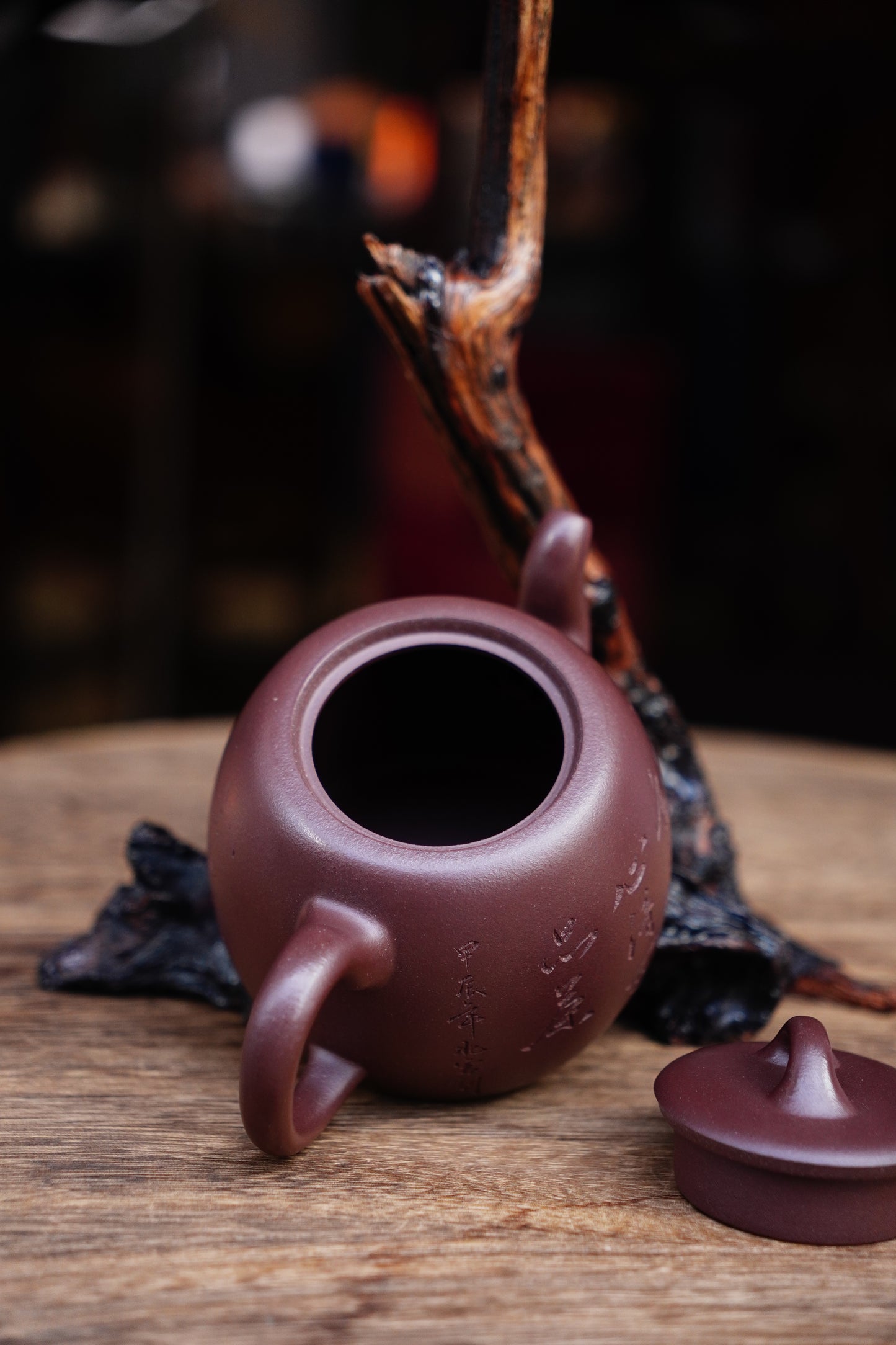 Full Handmade Handuo teapot purple clay 310ml