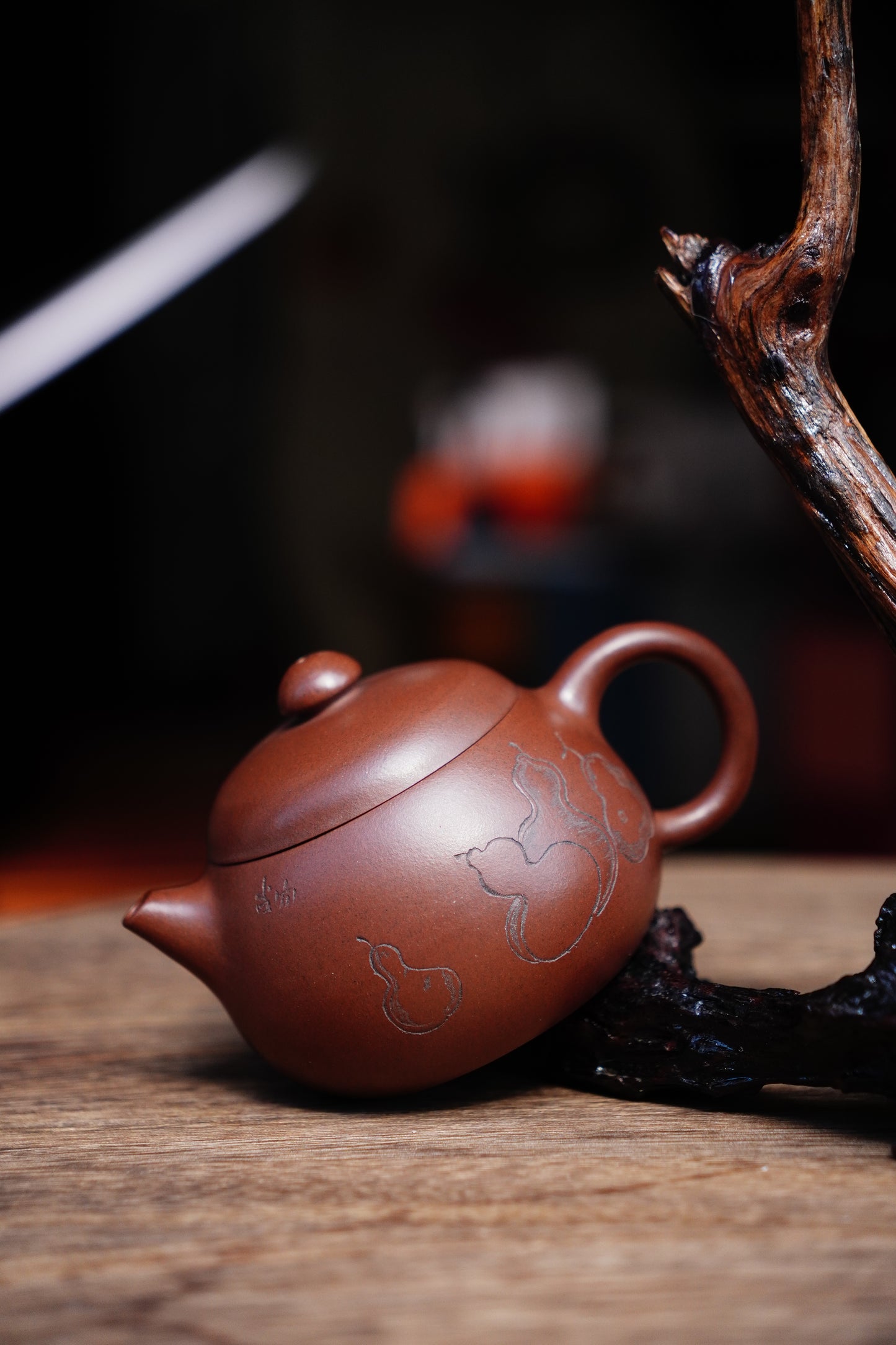 Handmade mingshi wendan teapot, purple clay 210ml
