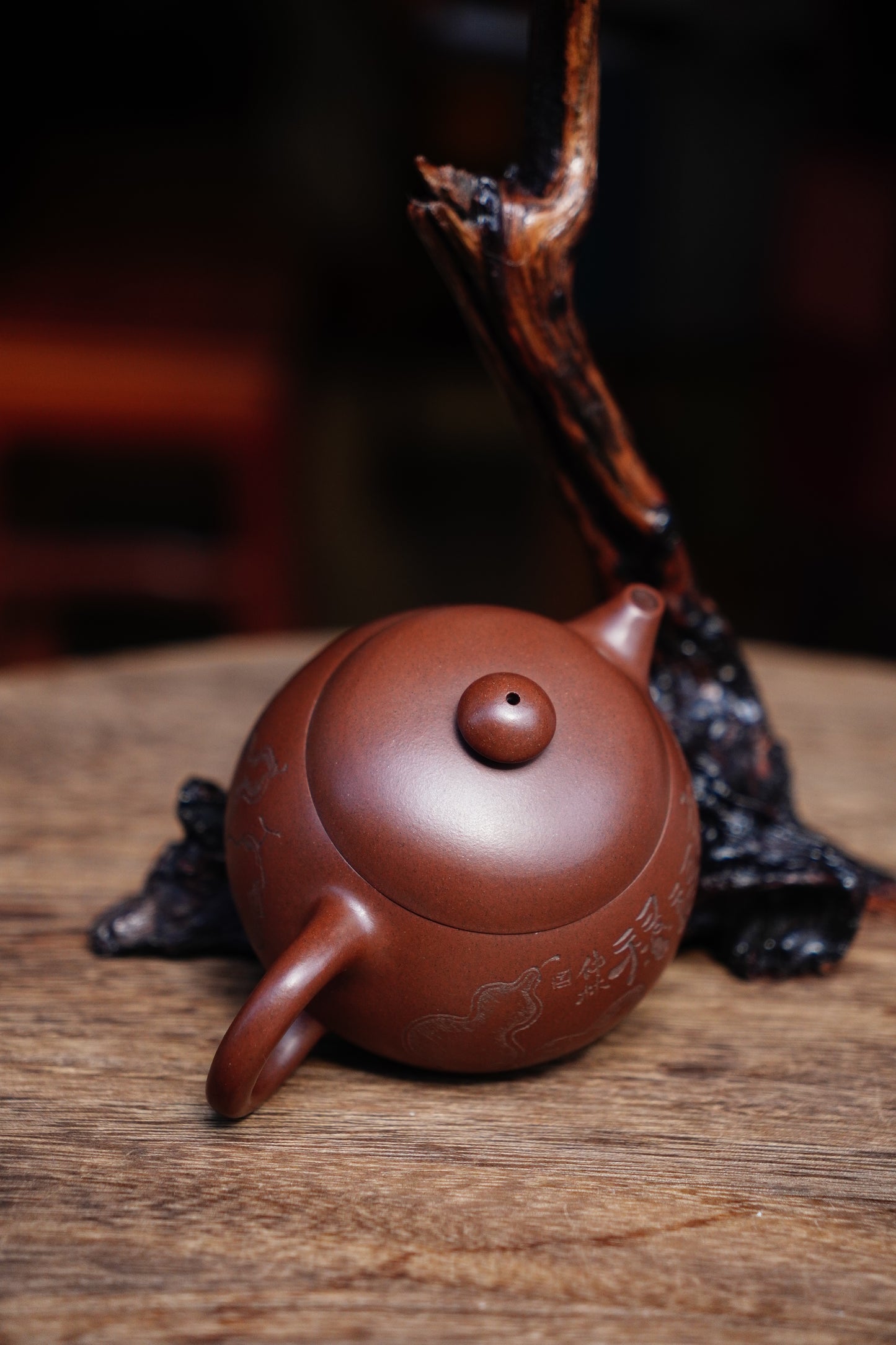 Handmade mingshi wendan teapot, purple clay 210ml