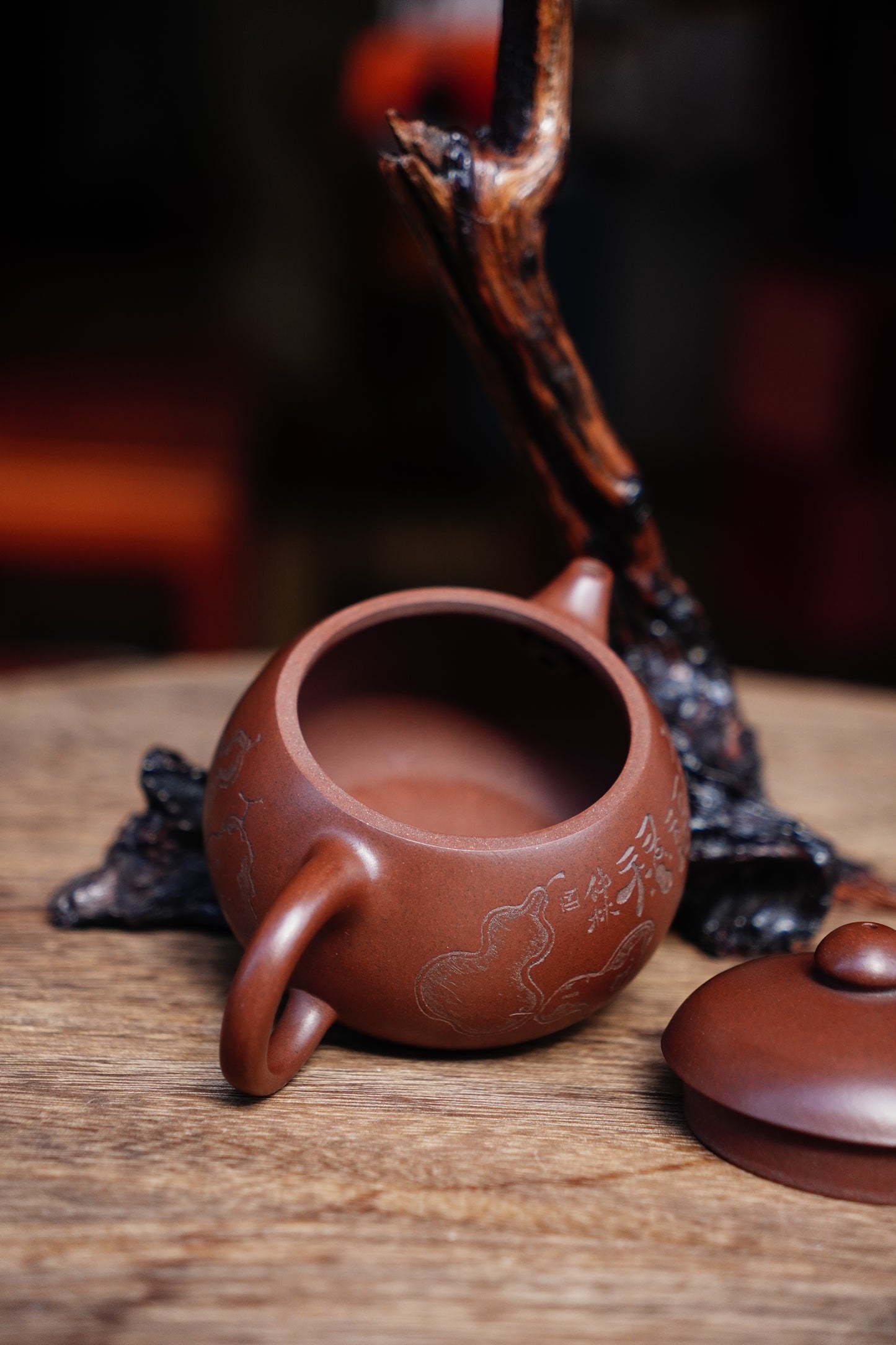 Handmade mingshi wendan teapot, purple clay 210ml