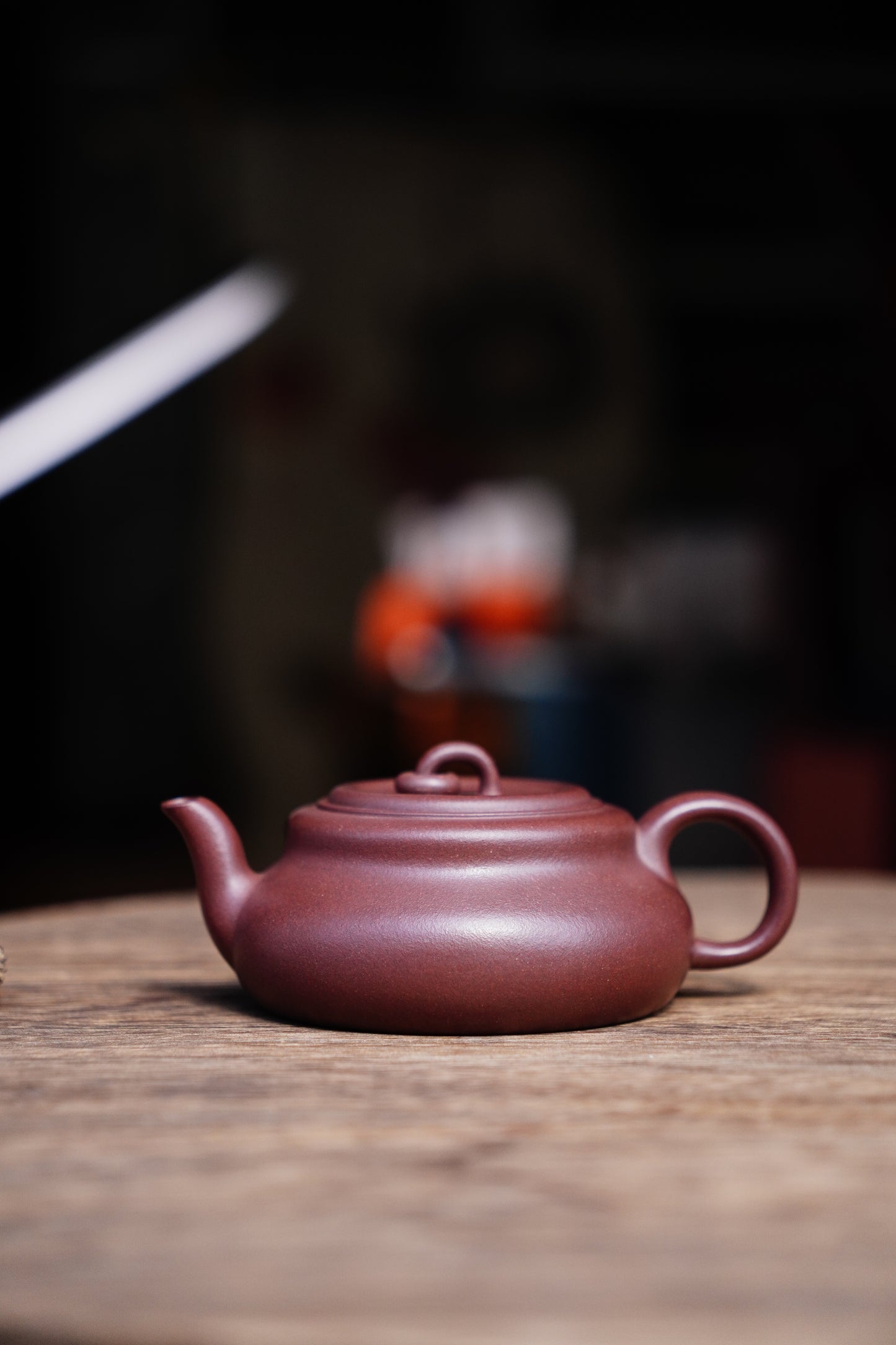 Handmade gourd teapot purple clay 130ml