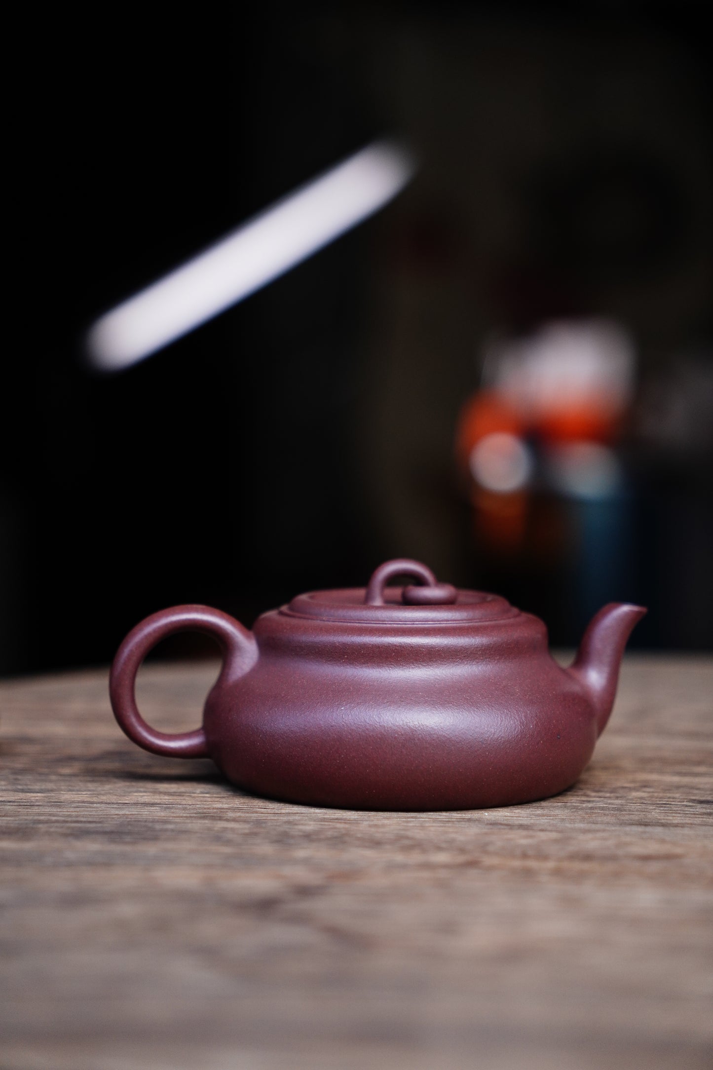 Handmade gourd teapot purple clay 130ml