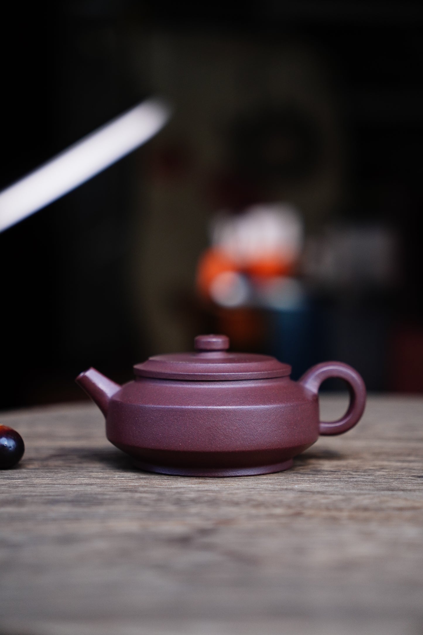 Handmade Zhongfang zhoupan teapot purple clay 130ml