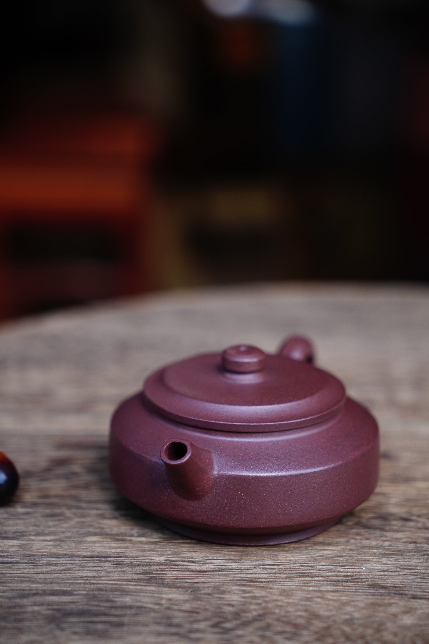 Handmade Zhongfang zhoupan teapot purple clay 130ml