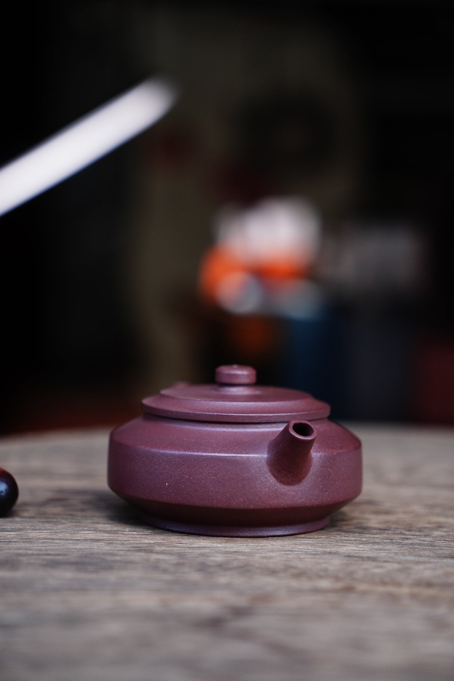 Handmade Zhongfang zhoupan teapot purple clay 130ml