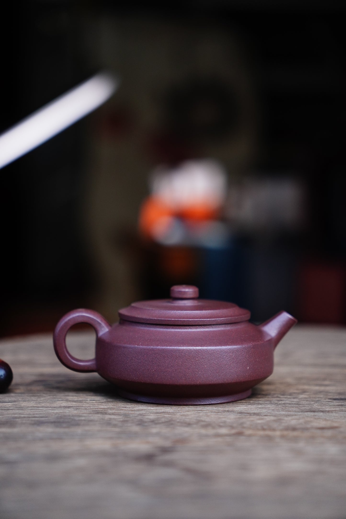 Handmade Zhongfang zhoupan teapot purple clay 130ml