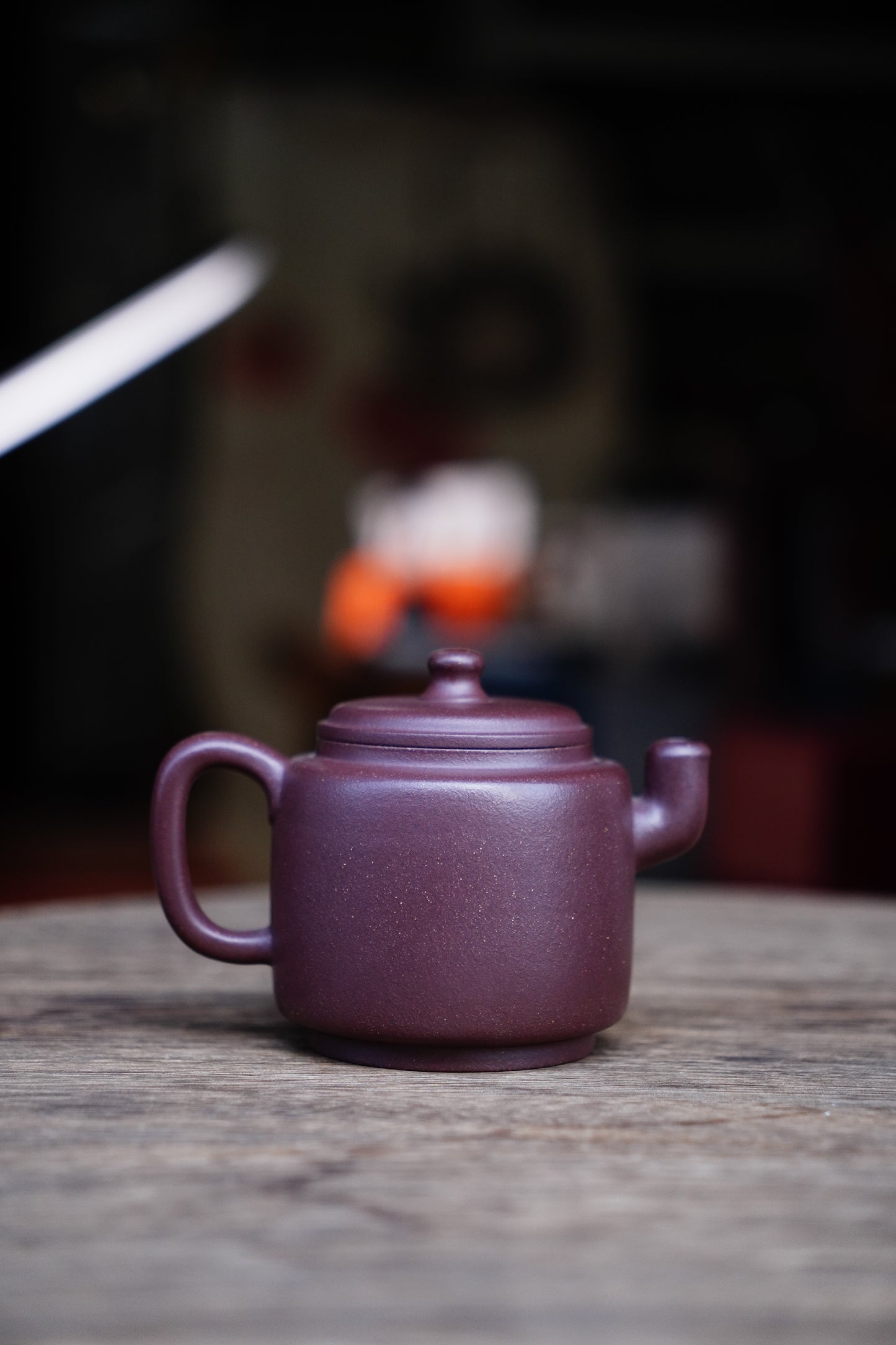 Handmade molin teapot, Purple clay 210ml, Ceramic, pottery, Zen Gongfu tea