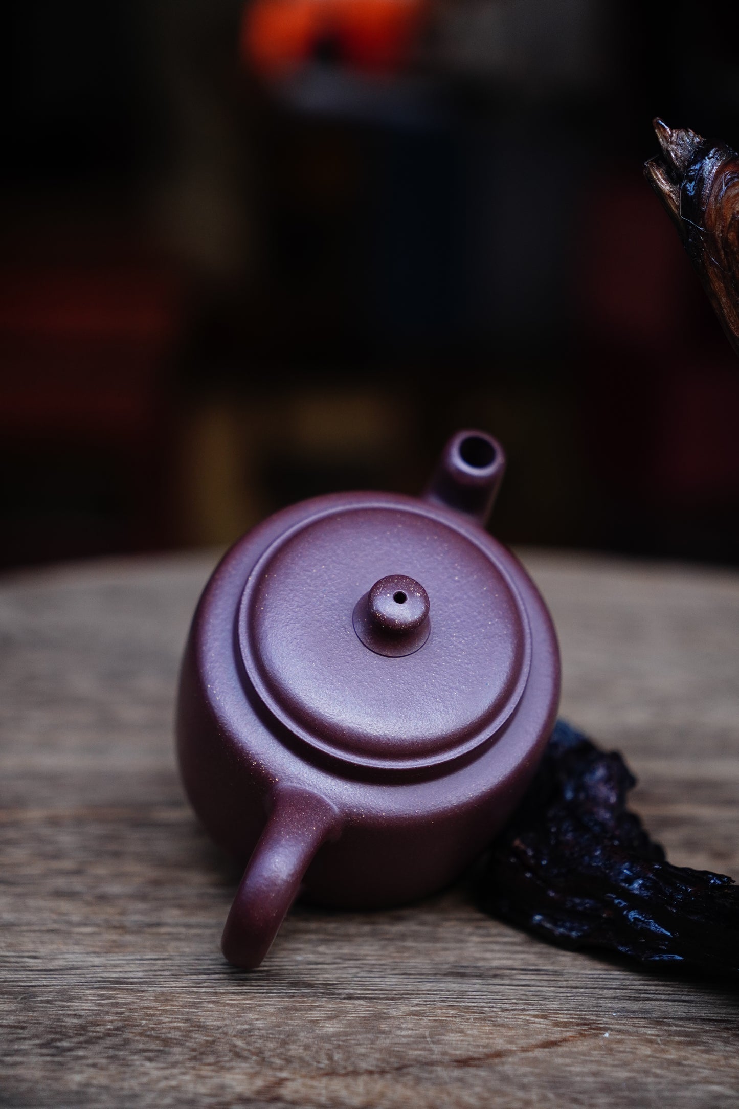 Handmade molin teapot, Purple clay 210ml, Ceramic, pottery, Zen Gongfu tea