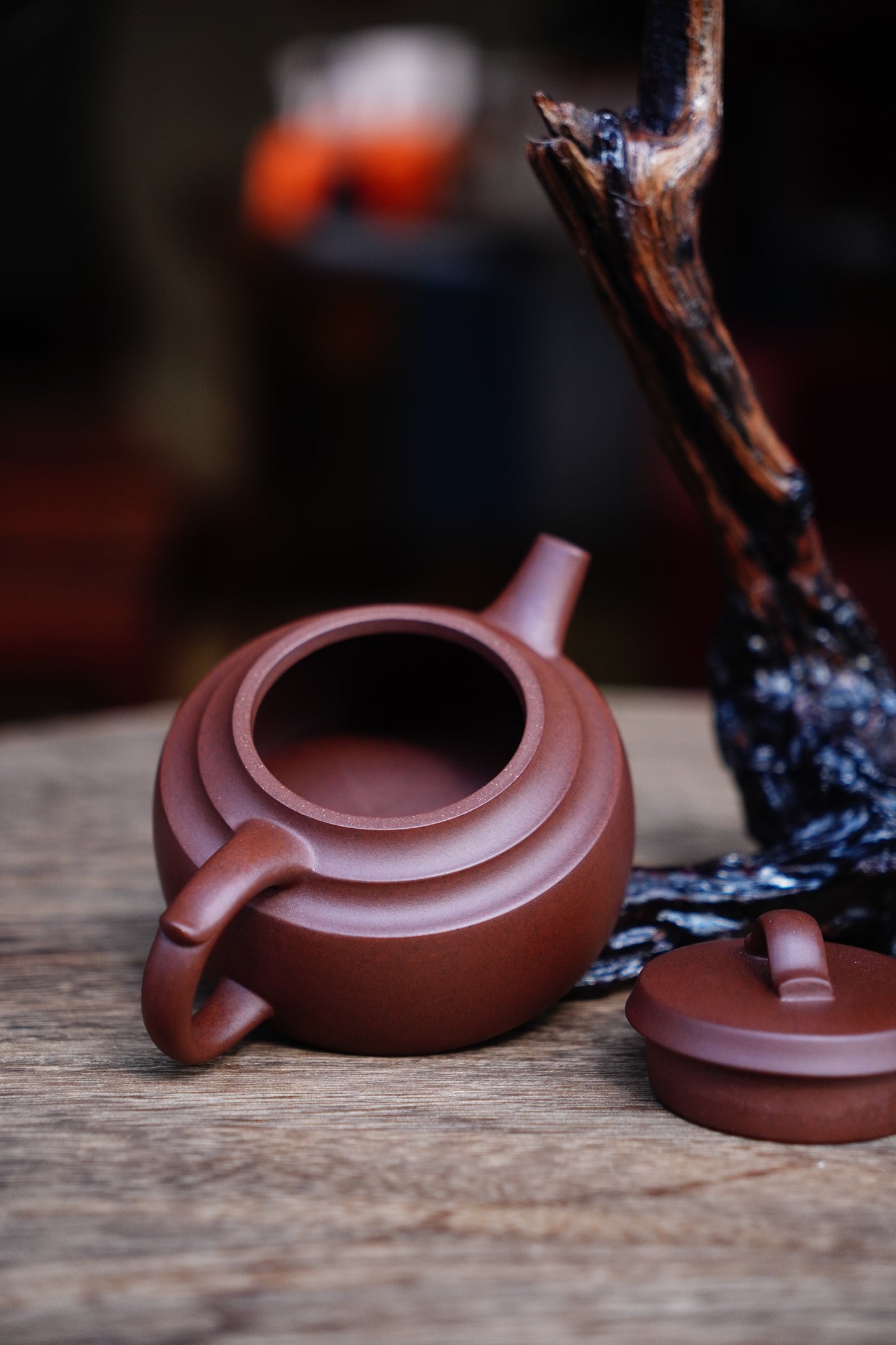 Handmade Xinqiao purple clay teapot 170ml Zen Gongfu tea