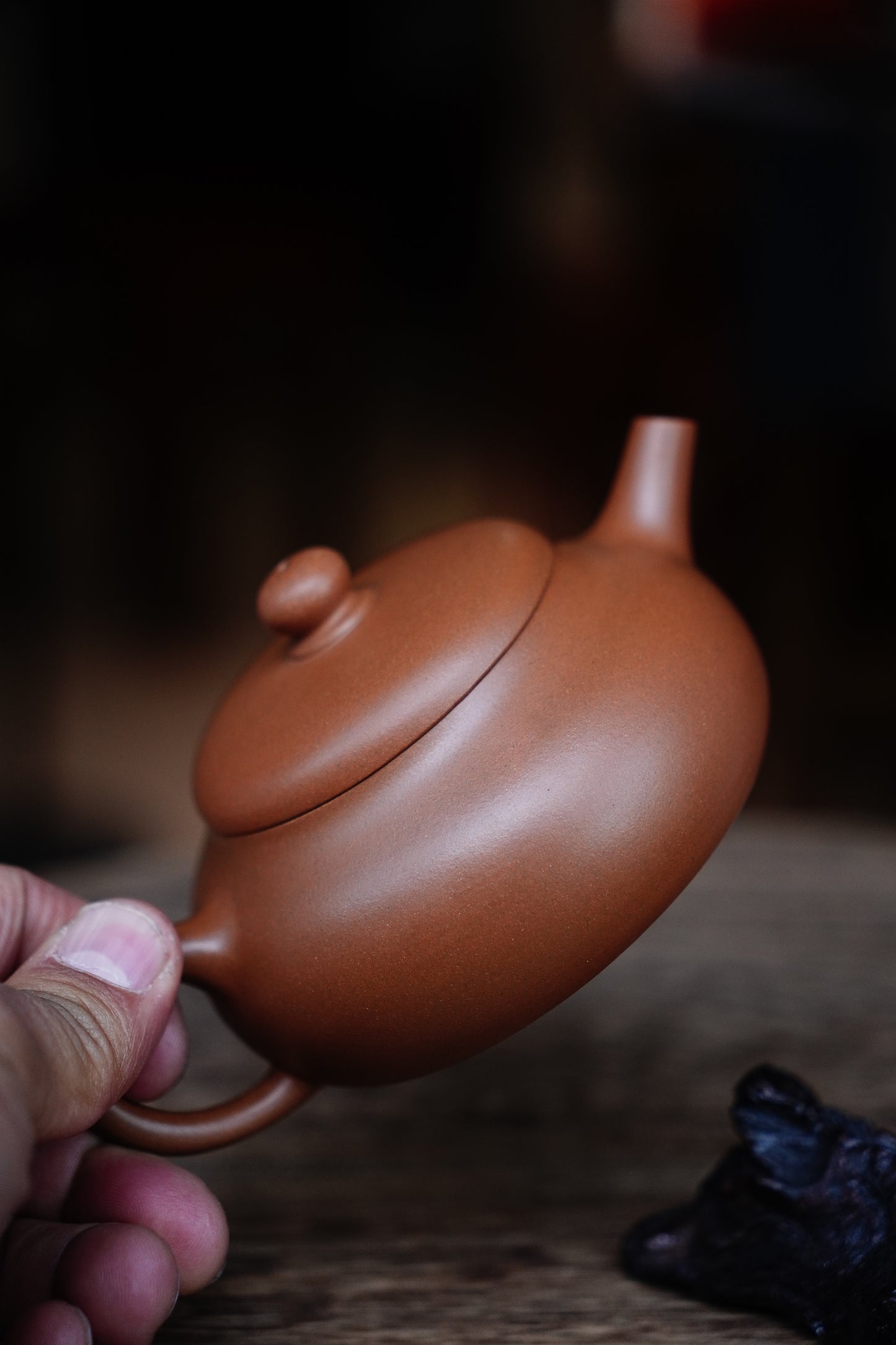 Full-Handmade Junyue  teapot, Qingpi clay, 180ml Collectible Zen Traditional Chinese Tea Art