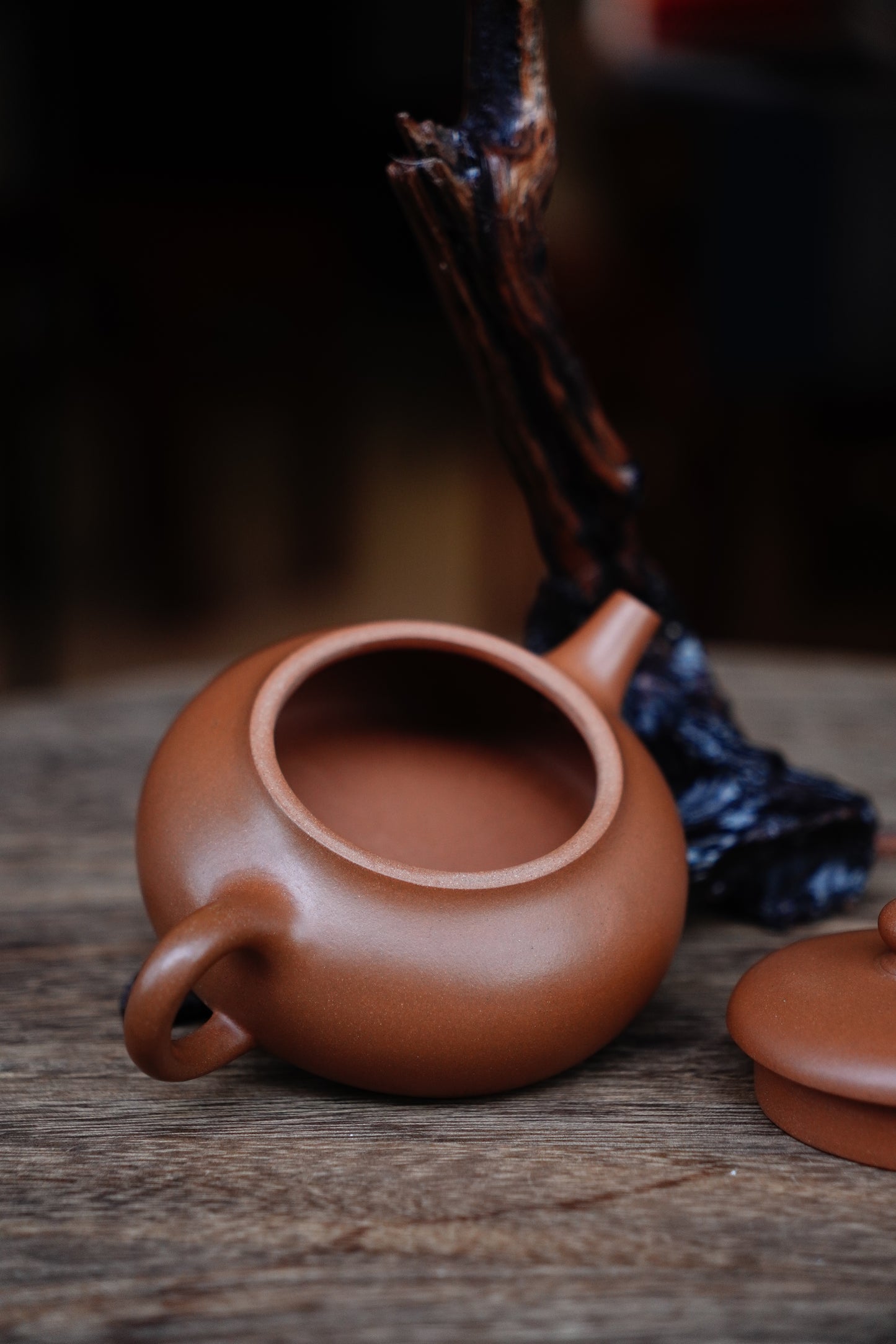 Full-Handmade Junyue  teapot, Qingpi clay, 180ml Collectible Zen Traditional Chinese Tea Art