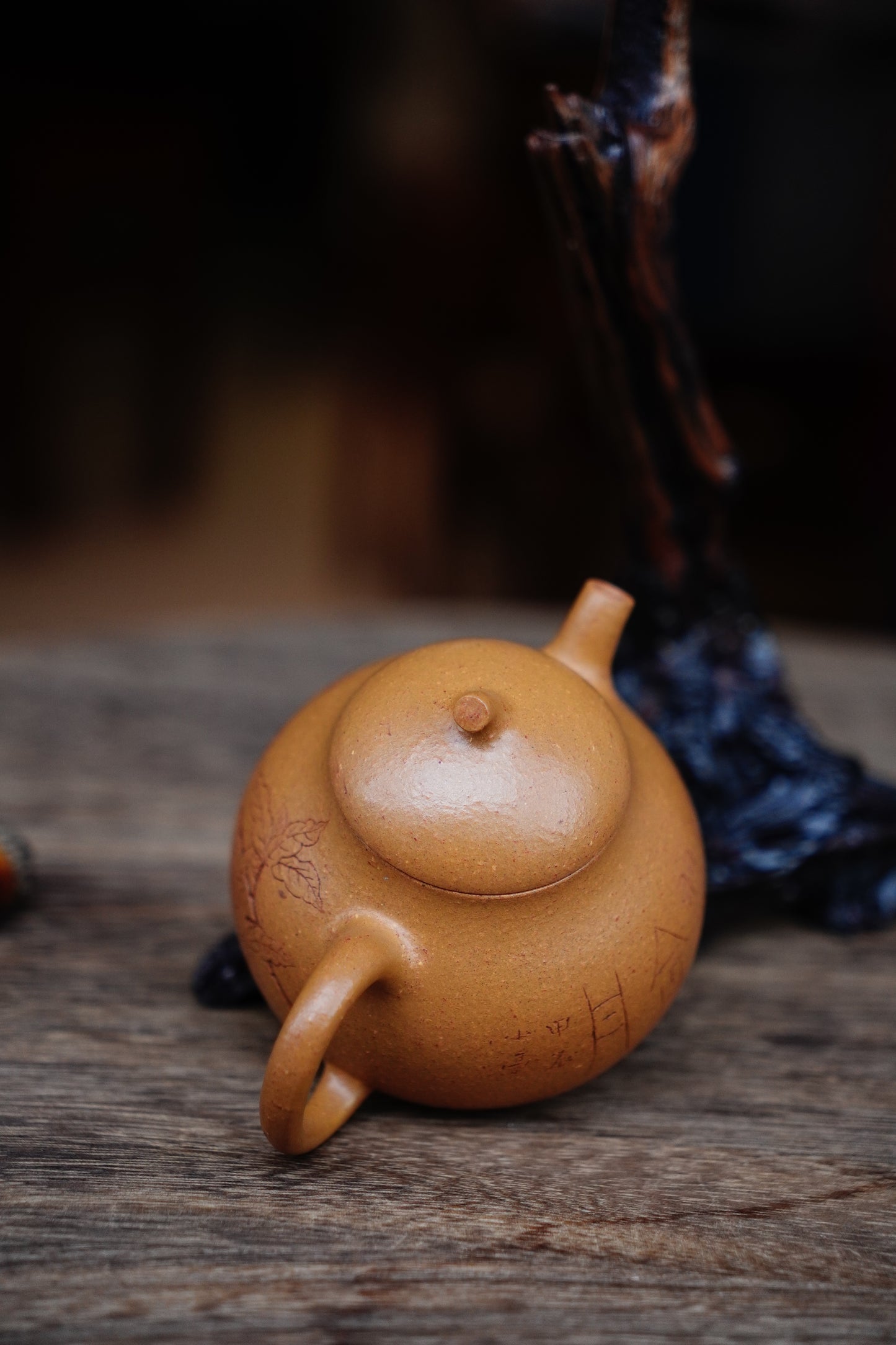 Full-Handmade eggplant teapot, yellow duan clay, 180ml Collectible Zen Traditional Chinese Tea Art