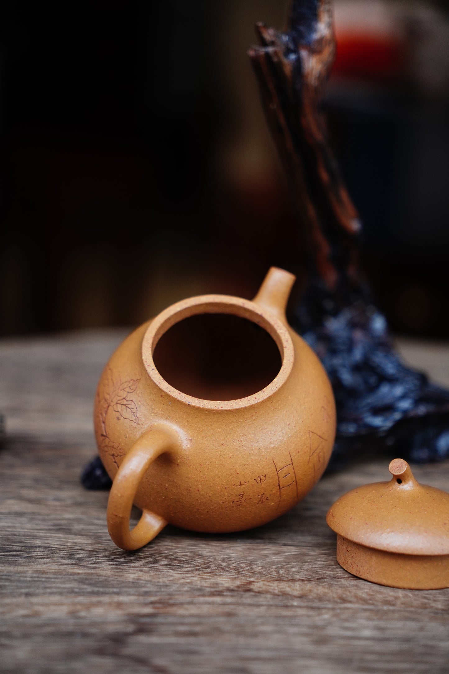 Full-Handmade eggplant teapot, yellow duan clay, 180ml Collectible Zen Traditional Chinese Tea Art