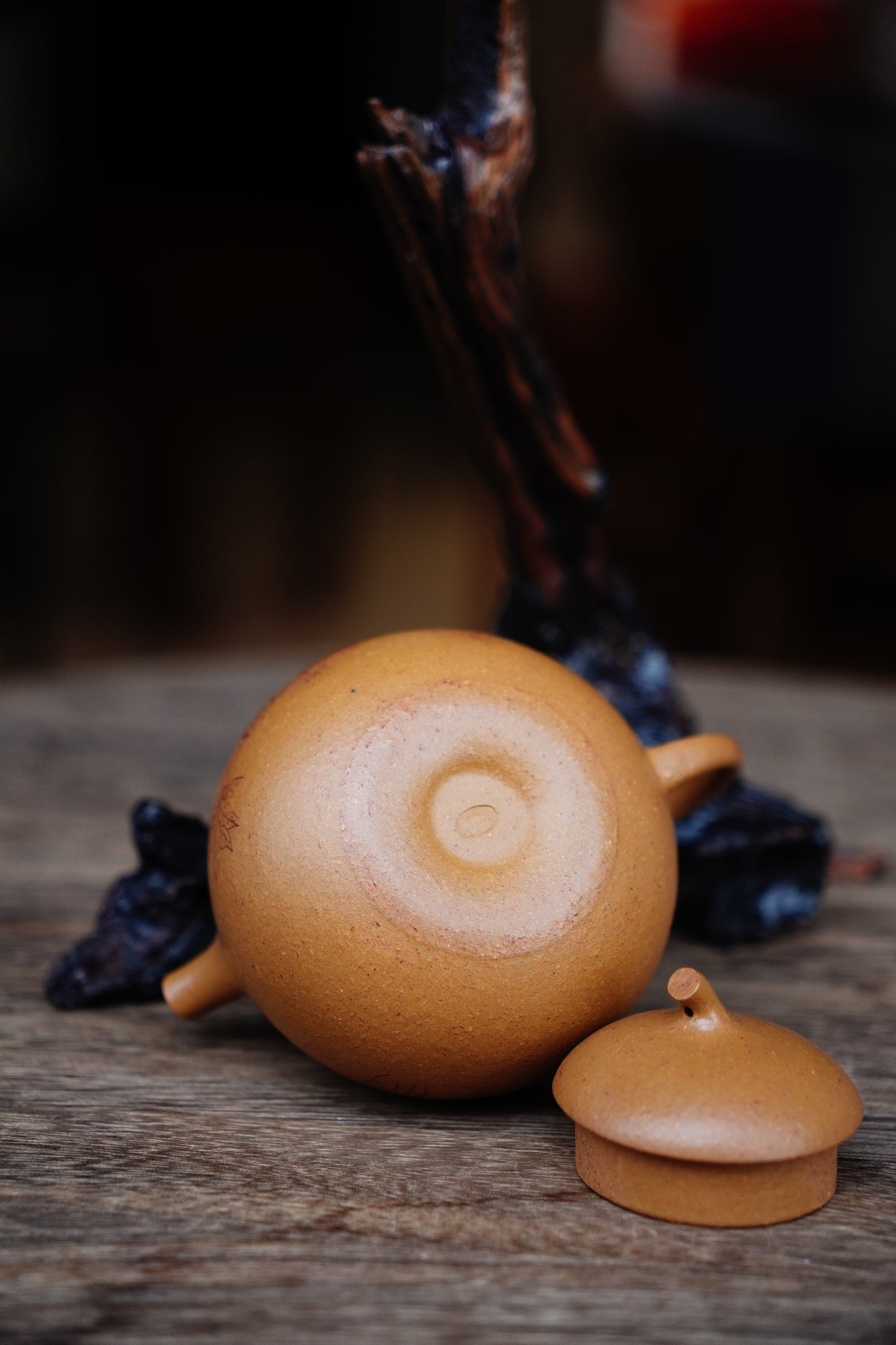 Full-Handmade eggplant teapot, yellow duan clay, 180ml Collectible Zen Traditional Chinese Tea Art