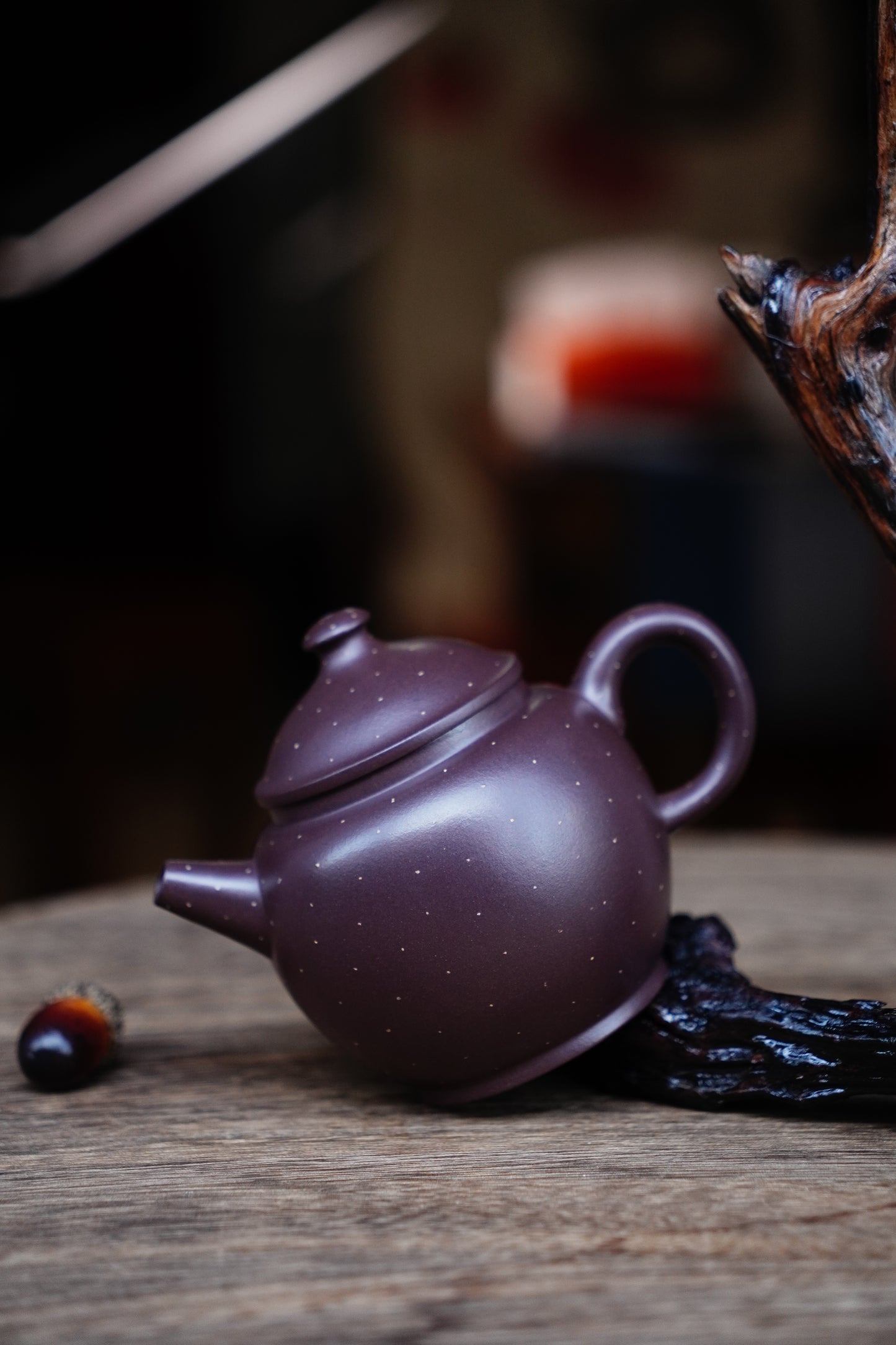 Collectible Julunzhu teaPot (Yixing Zisha Artisan) - Handcrafted purple clay Teapot 210ml Full-Handmade Zen Premium clay