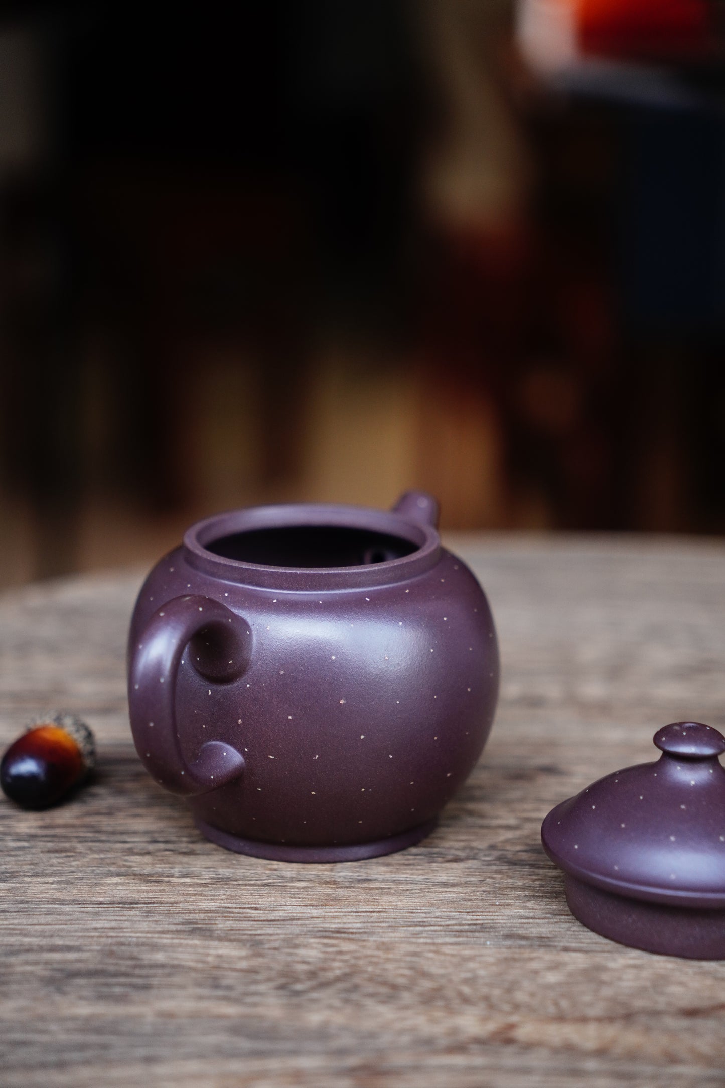 Collectible Julunzhu teaPot (Yixing Zisha Artisan) - Handcrafted purple clay Teapot 210ml Full-Handmade Zen Premium clay
