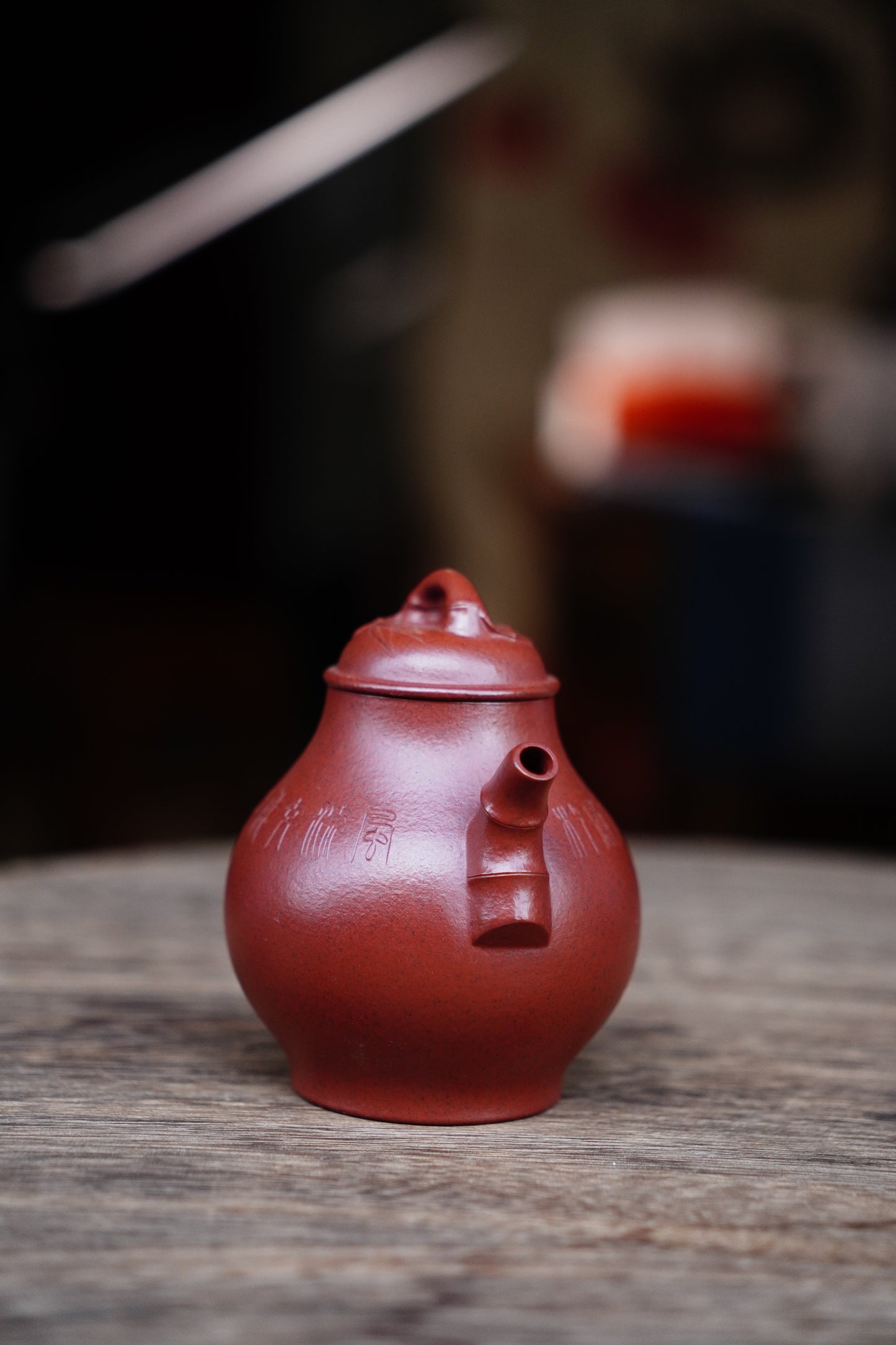 Collectible Ting Bamboon Teapot (Yixing Zisha Artisan) - Handcrafted Old Zhu Ni clay Teapot 130ml Full-Handmade Zen Premium clay