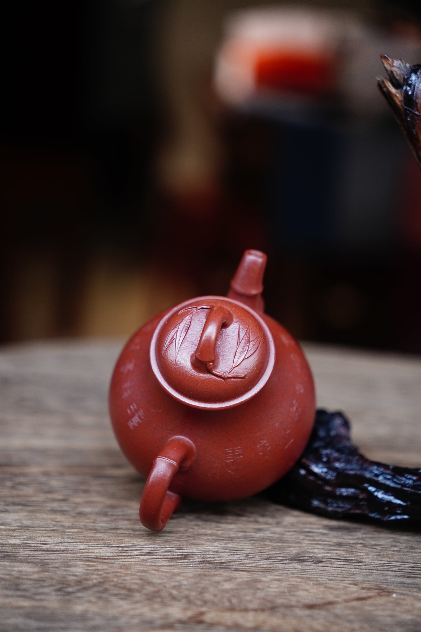 Collectible Ting Bamboon Teapot (Yixing Zisha Artisan) - Handcrafted Old Zhu Ni clay Teapot 130ml Full-Handmade Zen Premium clay