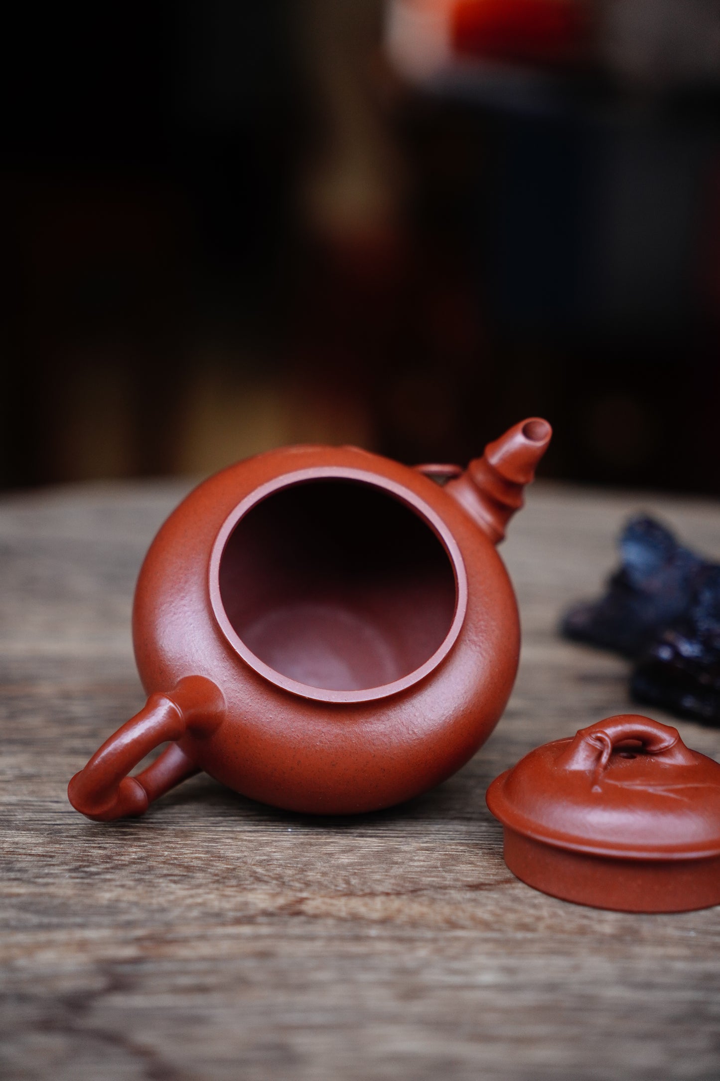 Vintage Yixing Baochun Teapot | Aged Lao Zhu Ni Purple Clay | Chinese Kung Fu Gongfu Tea Set | Handmade Plum Blossom Pot 130 ml old zhni clay