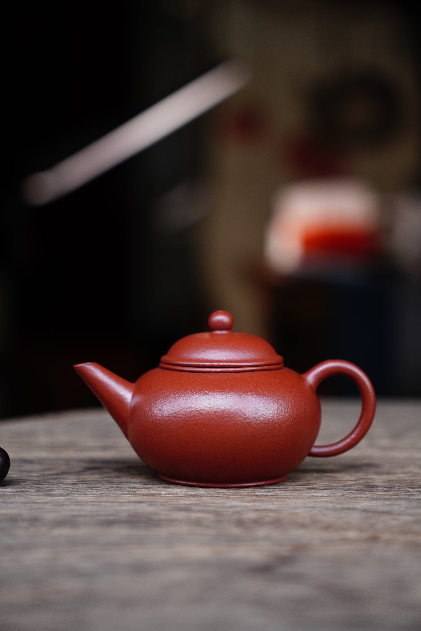 Full-Handmade Shuiping teapot, Old zhuni clay, 130ml Collectible Zen Traditional Chinese Tea Art