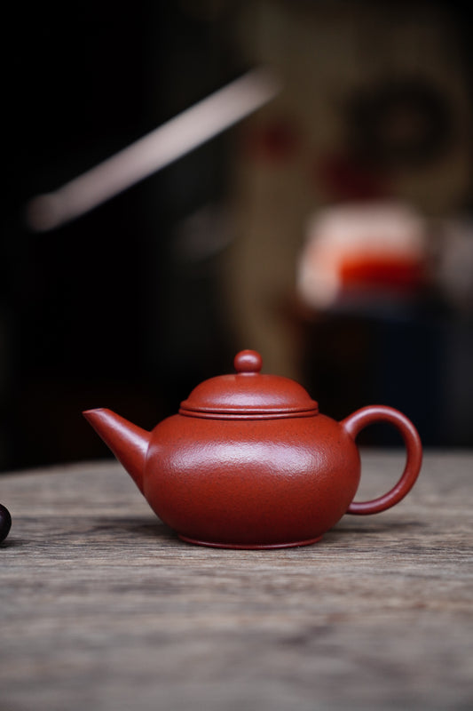 Full-Handmade Shuiping teapot, Old zhuni clay, 130ml Collectible Zen Traditional Chinese Tea Art