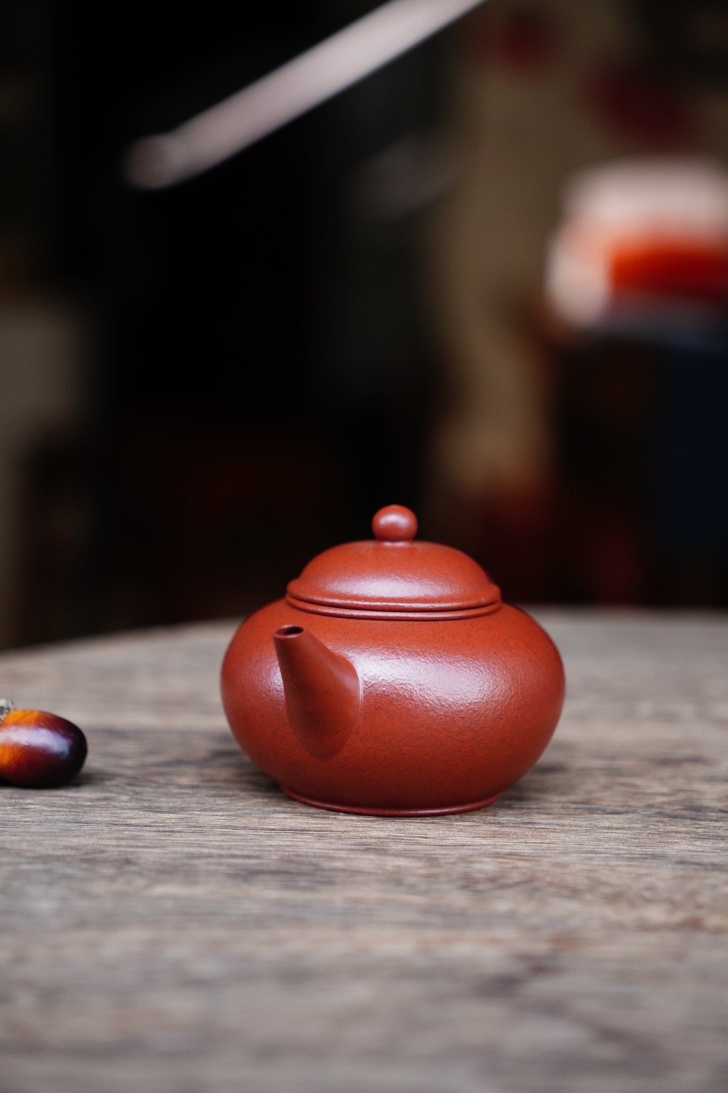 Full-Handmade Shuiping teapot, Old zhuni clay, 130ml Collectible Zen Traditional Chinese Tea Art