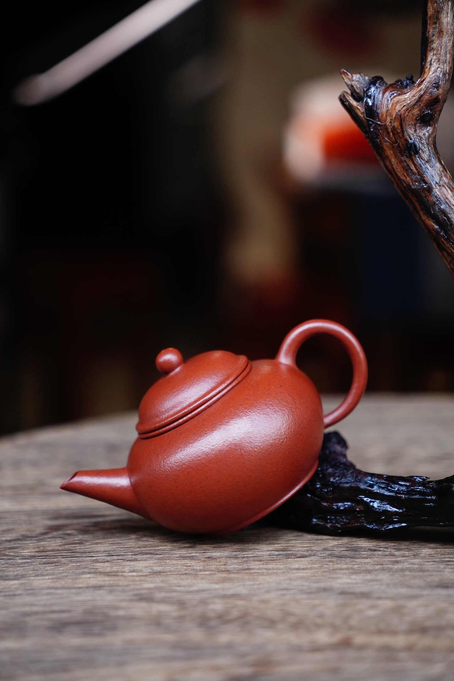 Full-Handmade Shuiping teapot, Old zhuni clay, 130ml Collectible Zen Traditional Chinese Tea Art