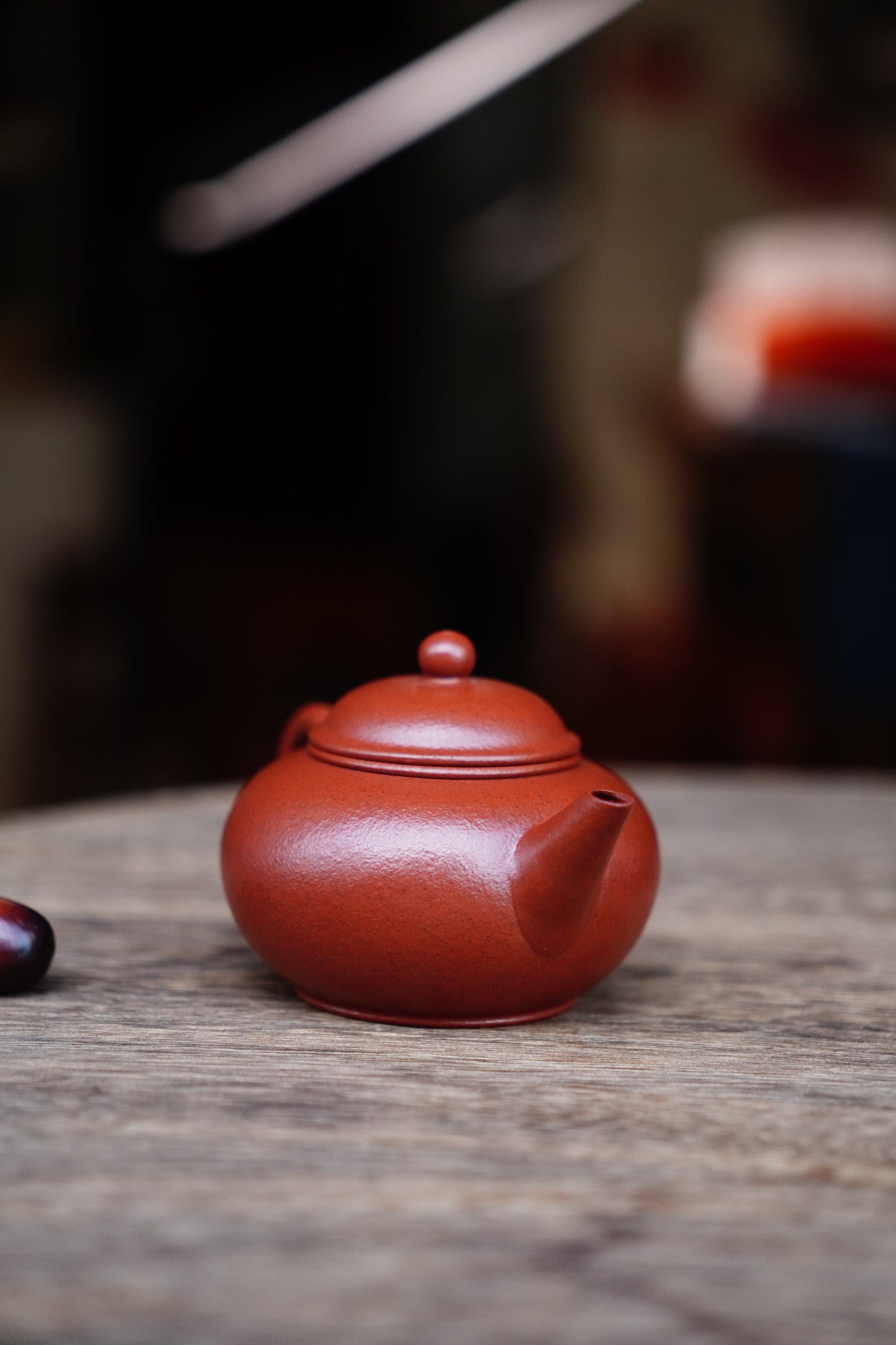 Full-Handmade Shuiping teapot, Old zhuni clay, 130ml Collectible Zen Traditional Chinese Tea Art