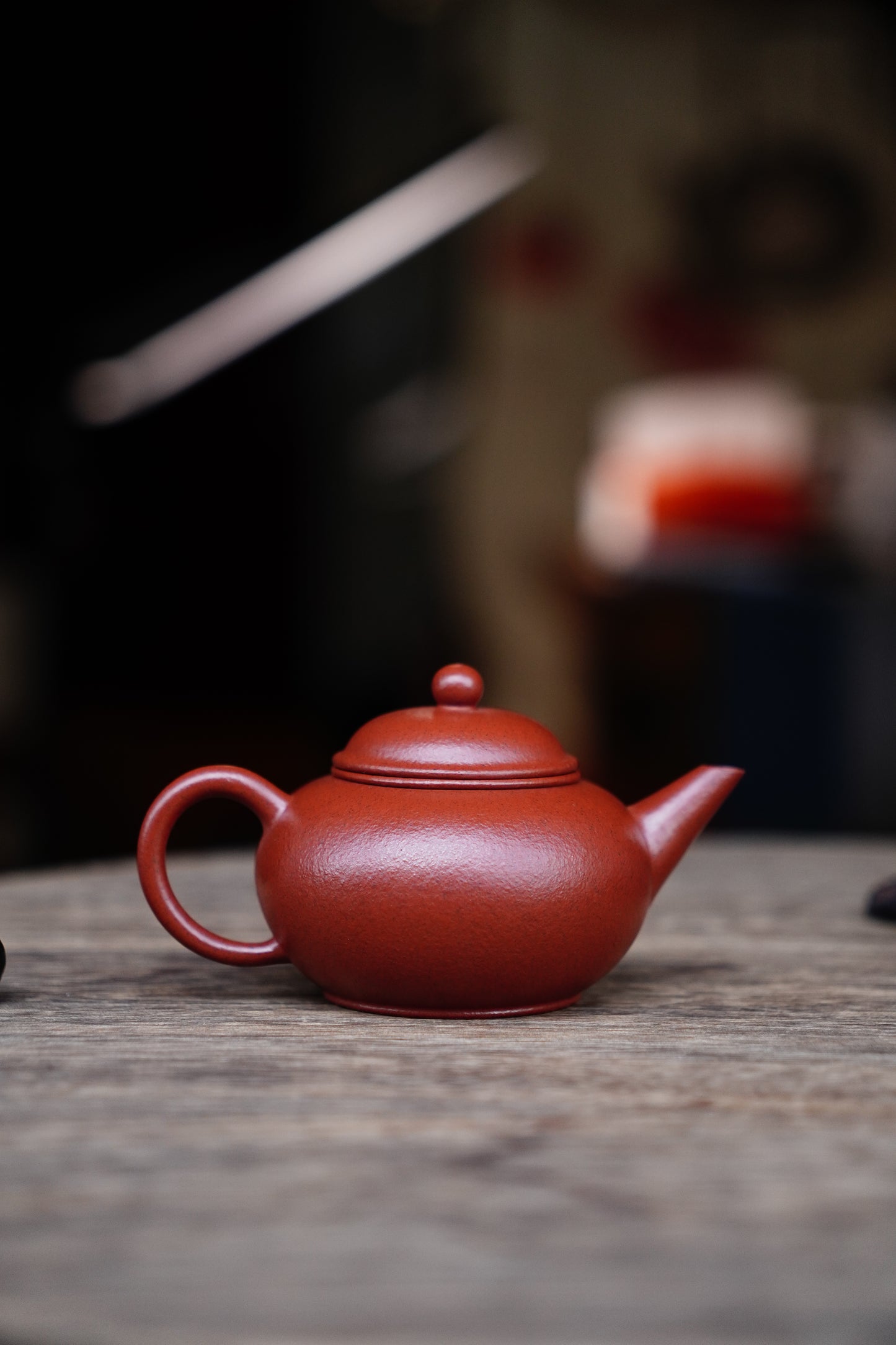 Full-Handmade Shuiping teapot, Old zhuni clay, 130ml Collectible Zen Traditional Chinese Tea Art