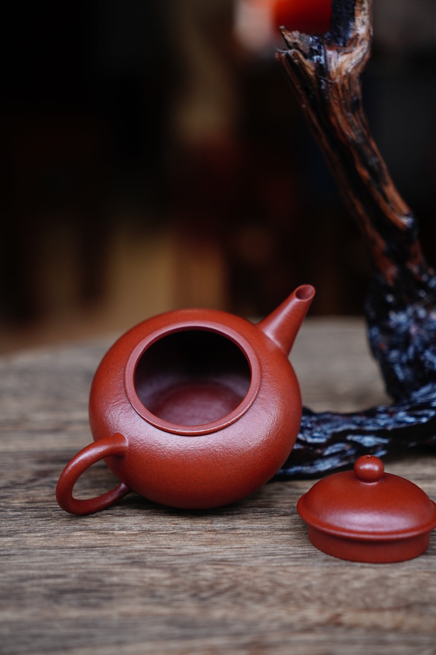 Full-Handmade Shuiping teapot, Old zhuni clay, 130ml Collectible Zen Traditional Chinese Tea Art