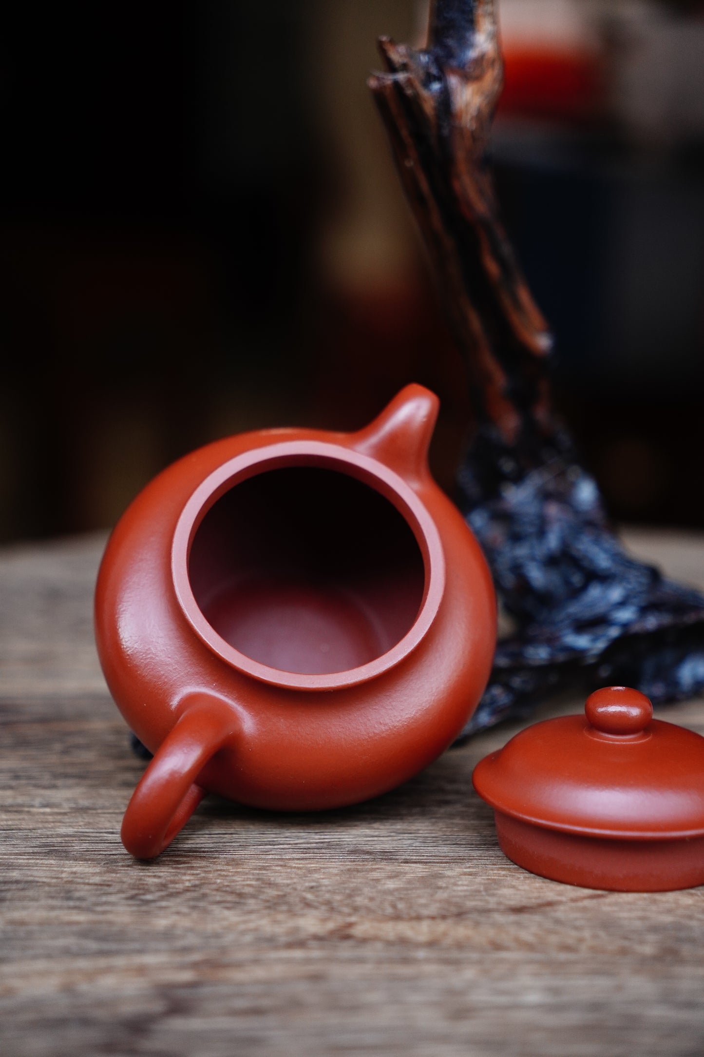 Full-Handmade Lianzi teapot, Old zhuni clay, 160ml Collectible Zen Traditional Chinese Tea Art