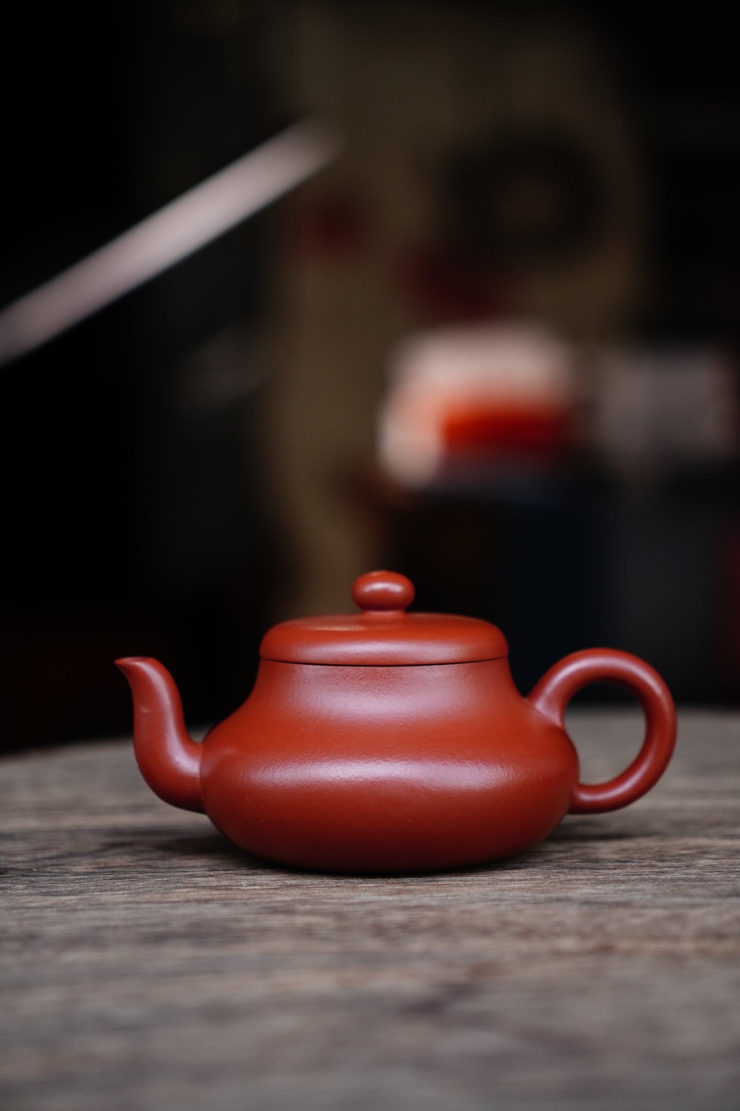 Full-Handmade Shuiping teapot, Old zhuni clay, 130ml Collectible Zen Traditional Chinese Tea Art